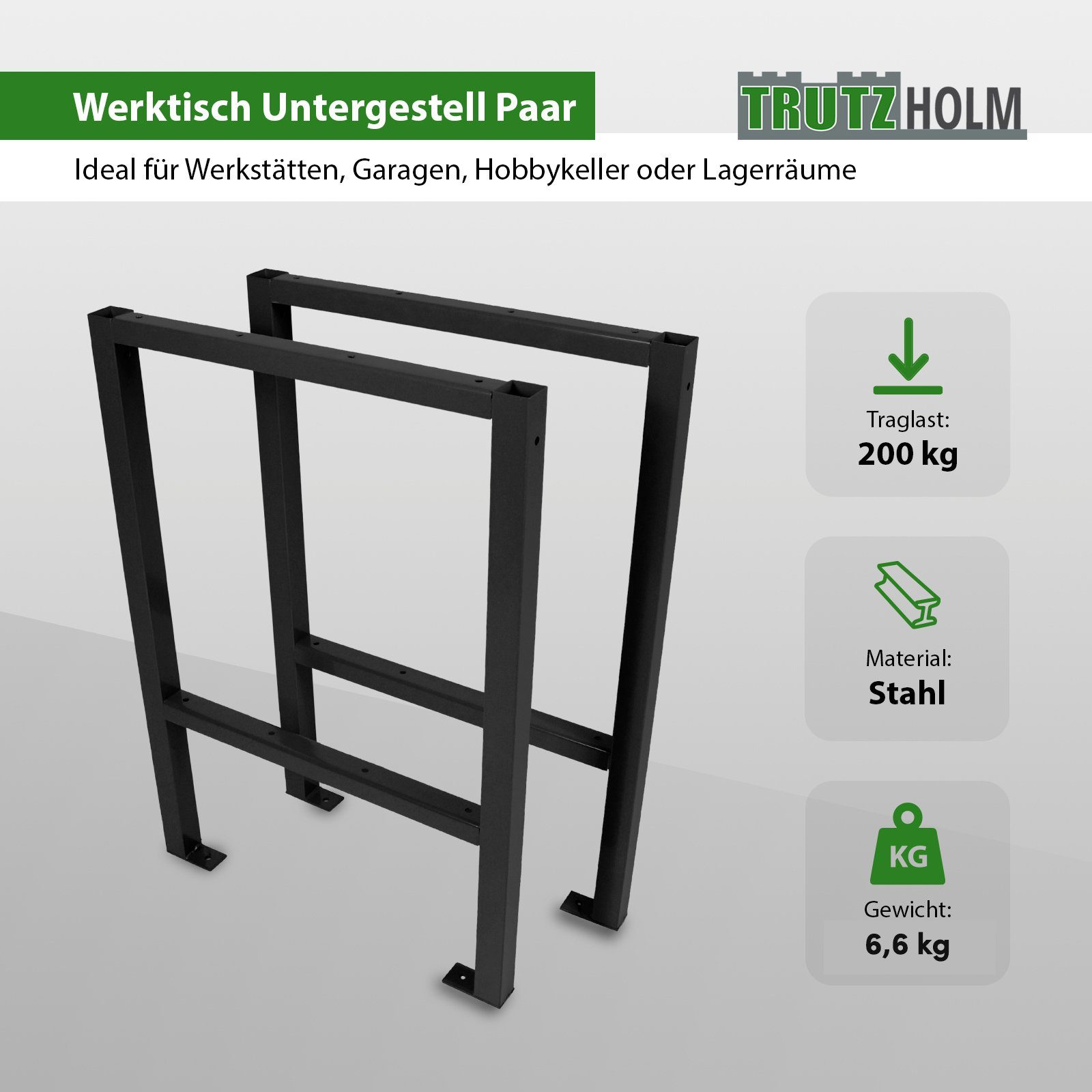 TRUTZHOLM Werkbank Werktisch Untergestell Stahlgestell Paar günstig online kaufen