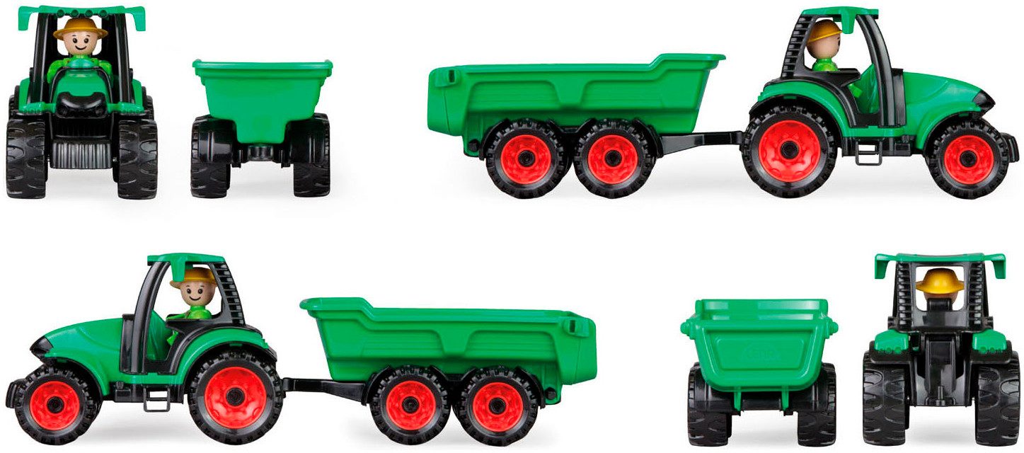 Lena® Spielzeug-Traktor Truckies, mit Anhänger; inklusive Spielfigur; Made in Europe