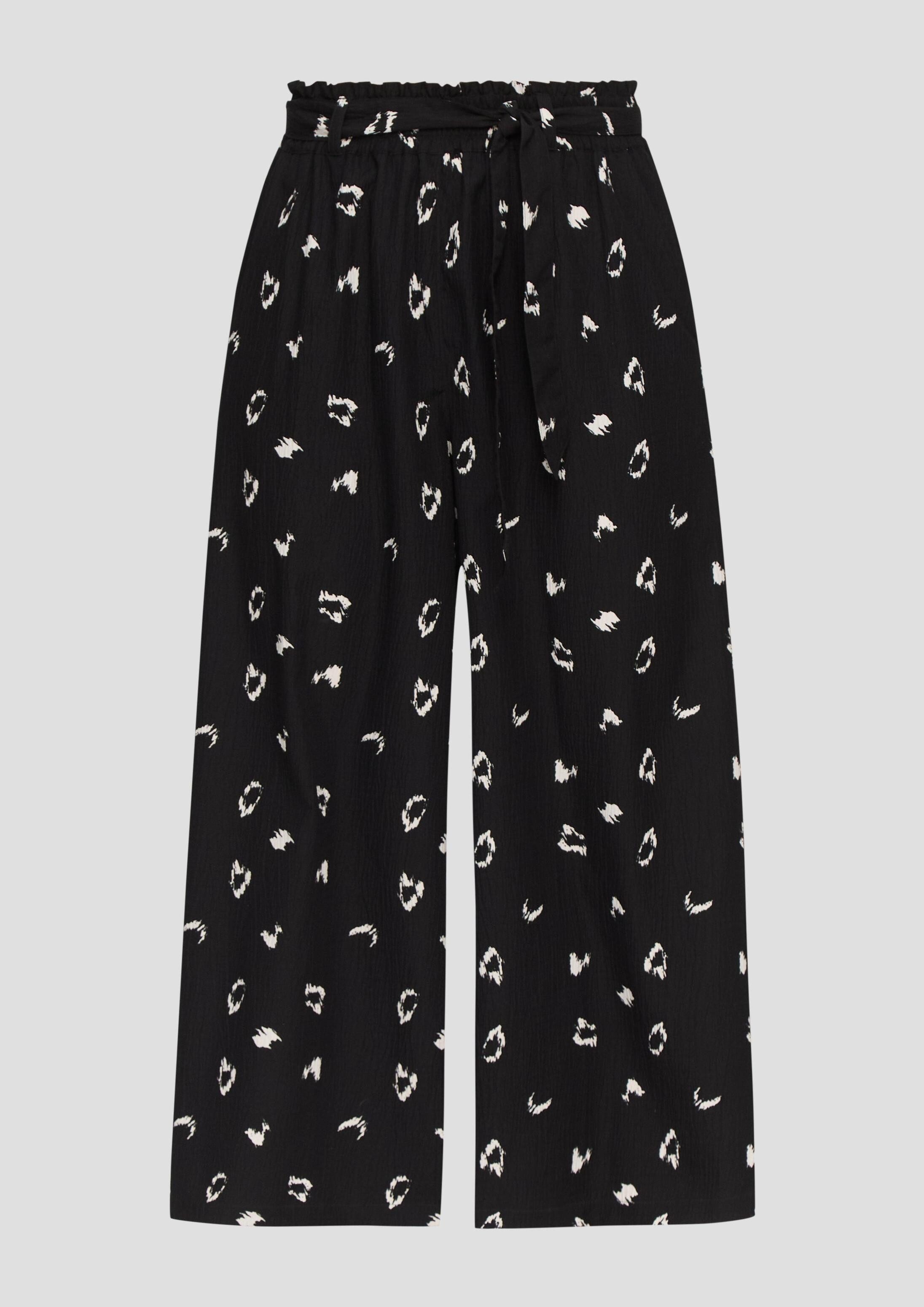 QS Culotte Hose Gemusterte Hose mit Bindeband