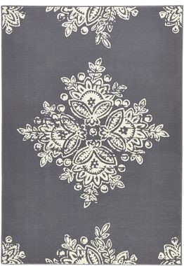 Teppich Blossom, HANSE Home, rechteckig, Höhe: 9 mm, Kurzflor, Florales Ornament, ringsum gekettelt, Robust, Pflegleicht