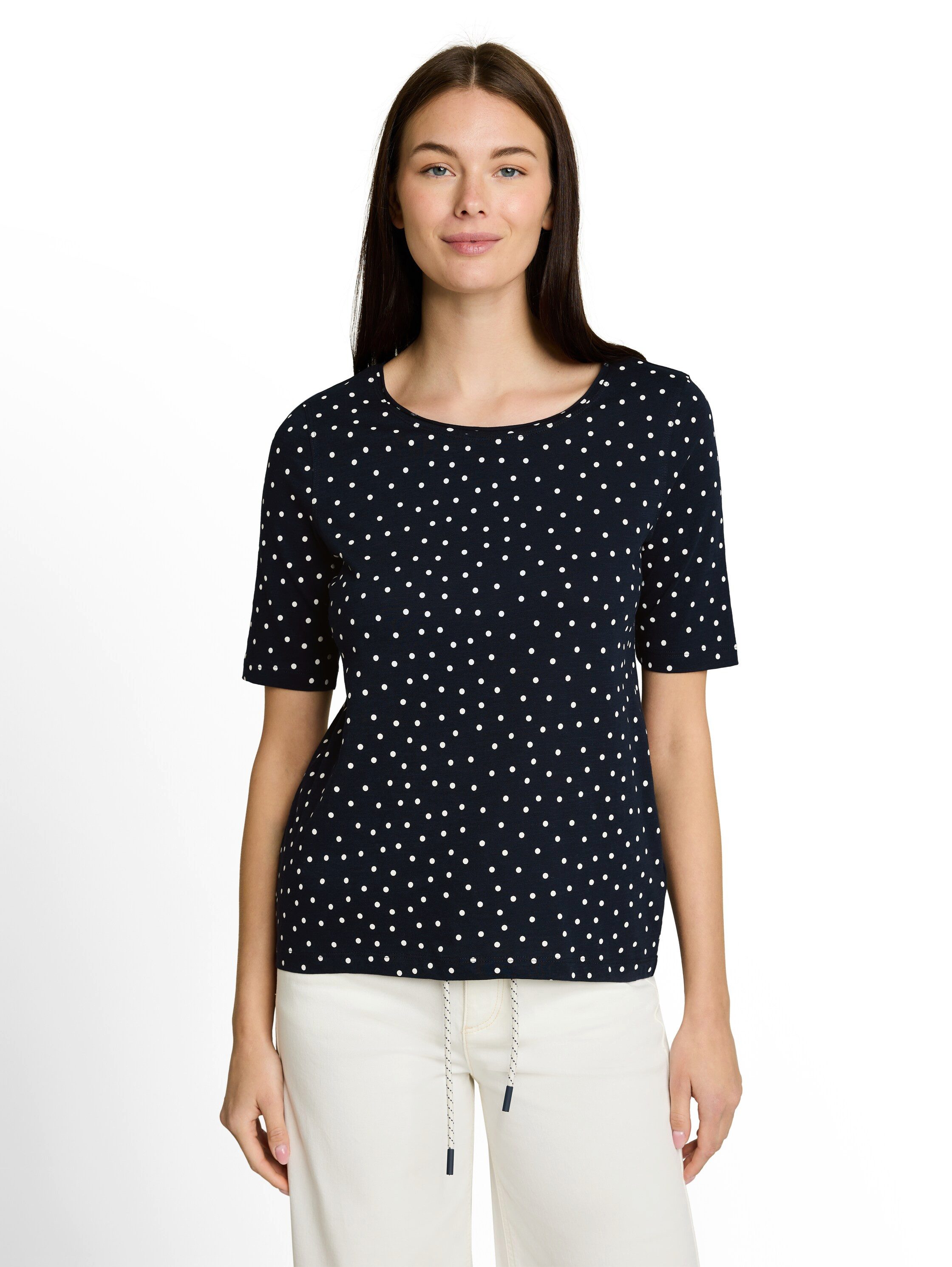TOM TAILOR Rundhalsshirt Sommershirt mit Punkten
