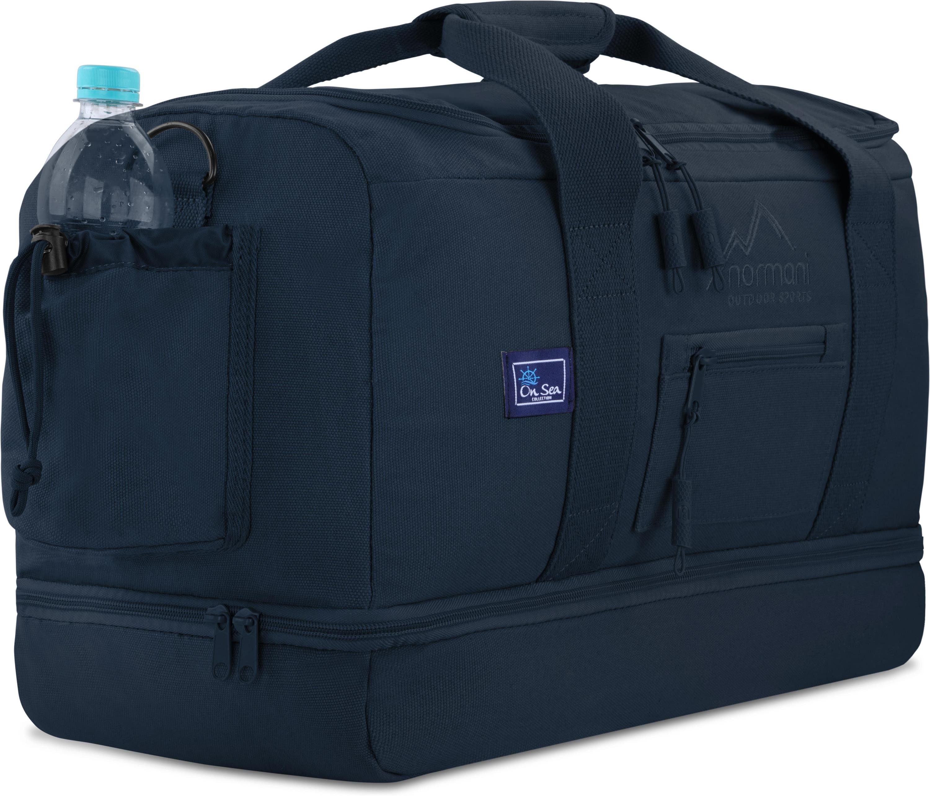 normani Umhängetasche Sport- Duffelbag Sporttasche Canvas-Tasche Handgepäcktasche und Reisetasche Navy Alert, Trainingstasche