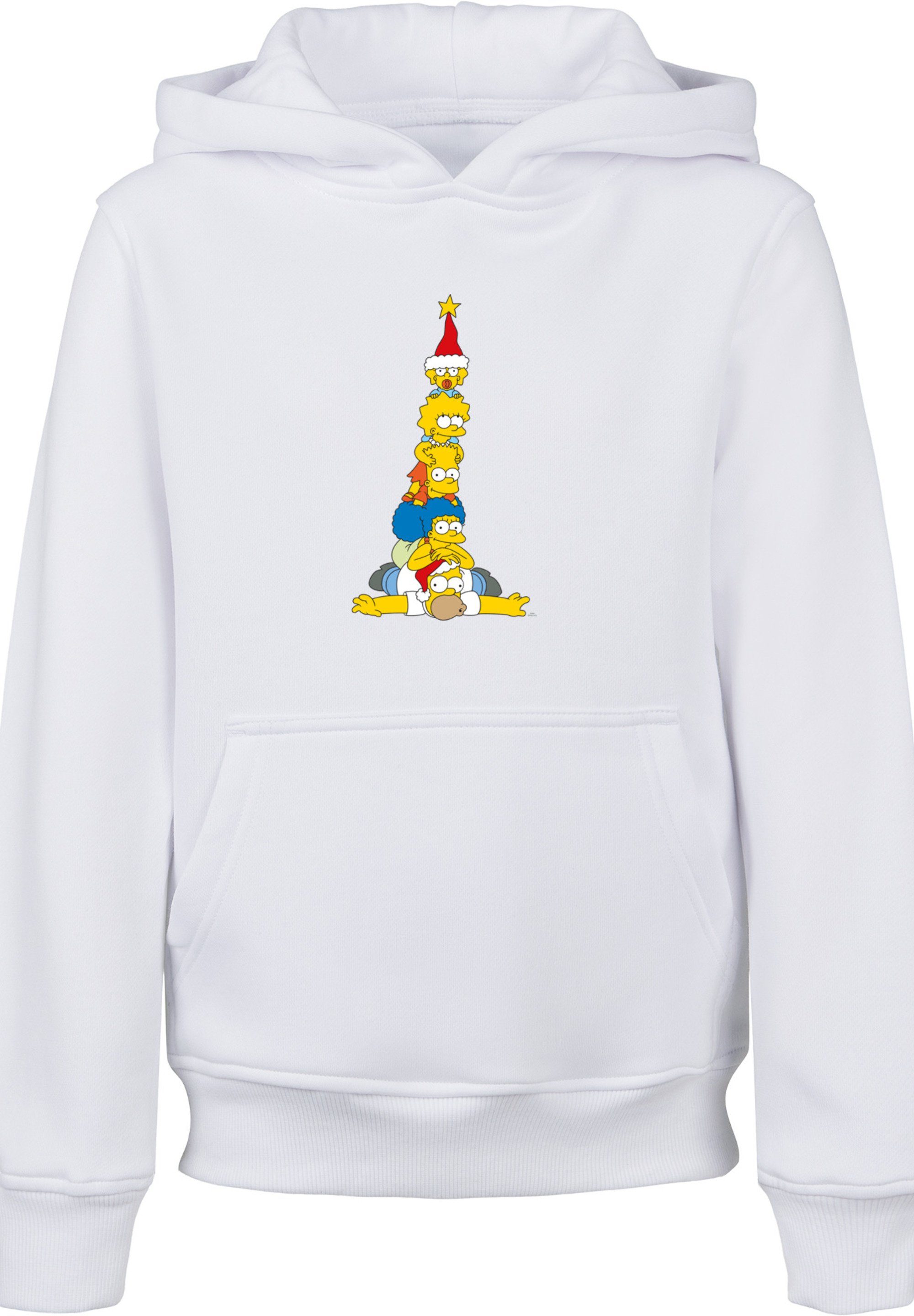 F4NT4STIC Kapuzenpullover The Simpsons Family Weihnachtsbaum weiß Print Christmas