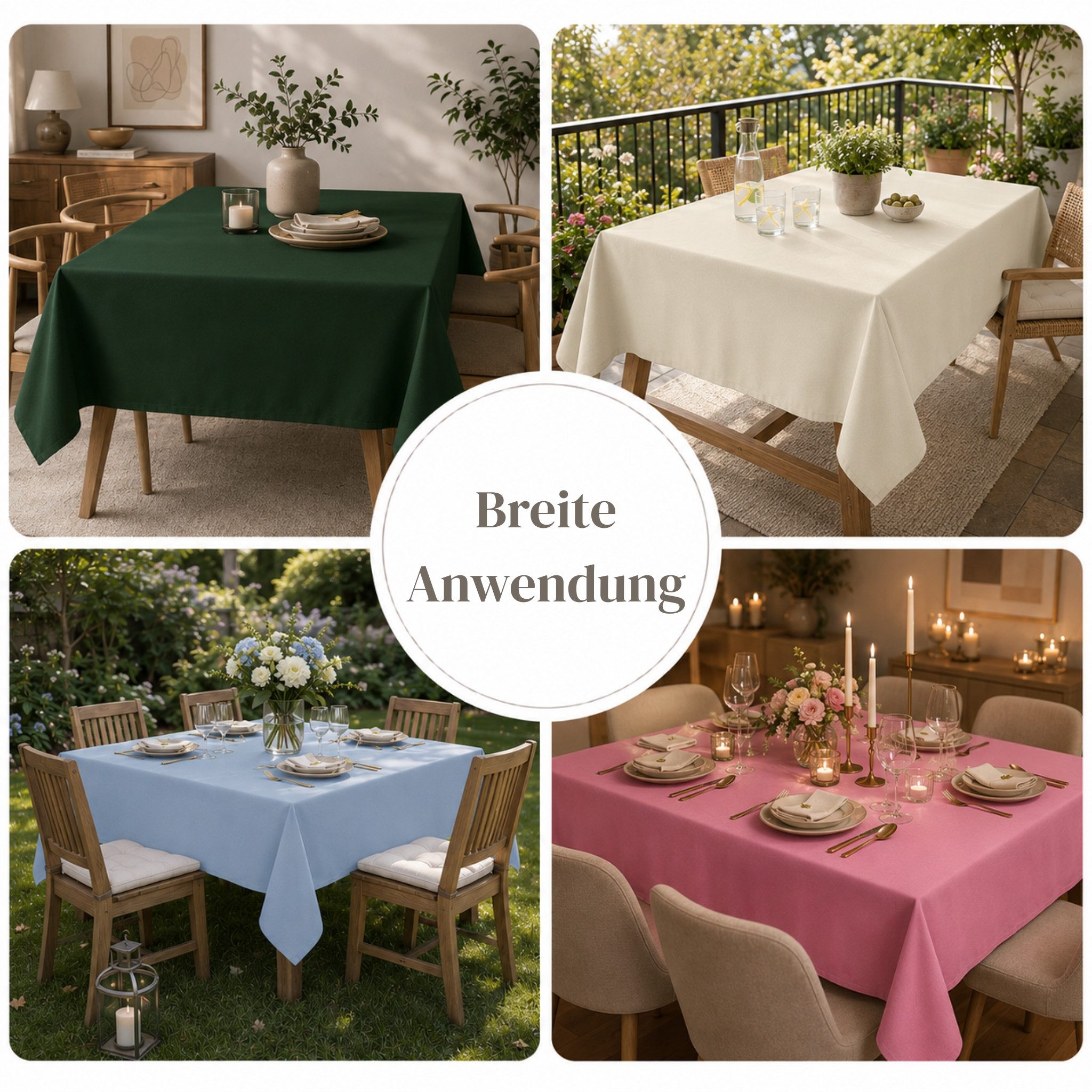 matches21 HOME & HOBBY Tischdecke Tischläufer 40 x 150 cm für Küche & Esstisch in Blaugrau (1-tlg), Waschbare Mitteldecke mit Lotuseffekt – Bild 5 von 5