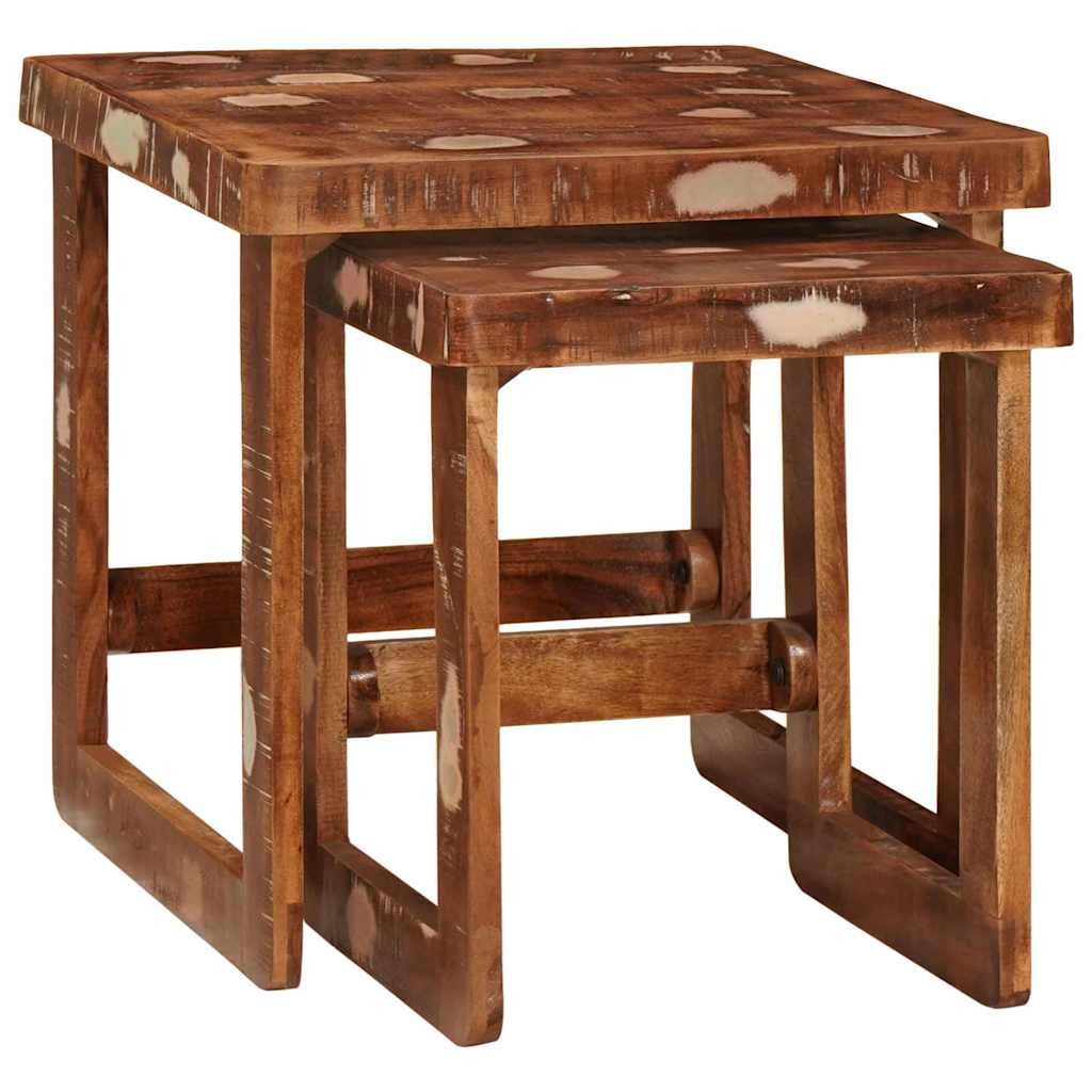 vidaXL Beistelltisch Satztische 2 stk. Braun 46 x 46 x 45 cm (2-St)