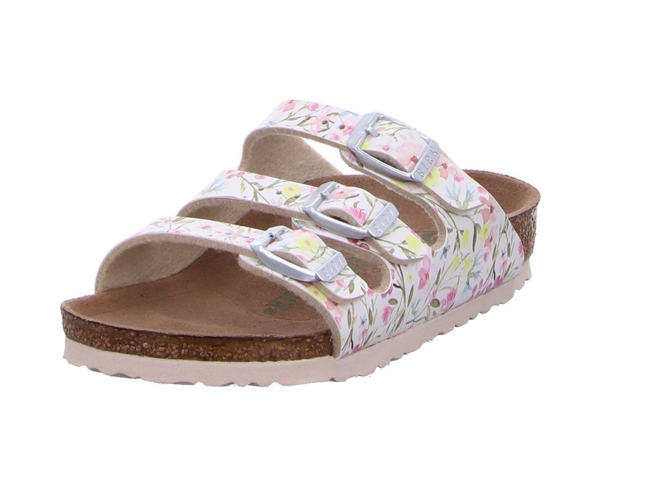 Birkenstock Florida Watercolor Flower White Sandalette