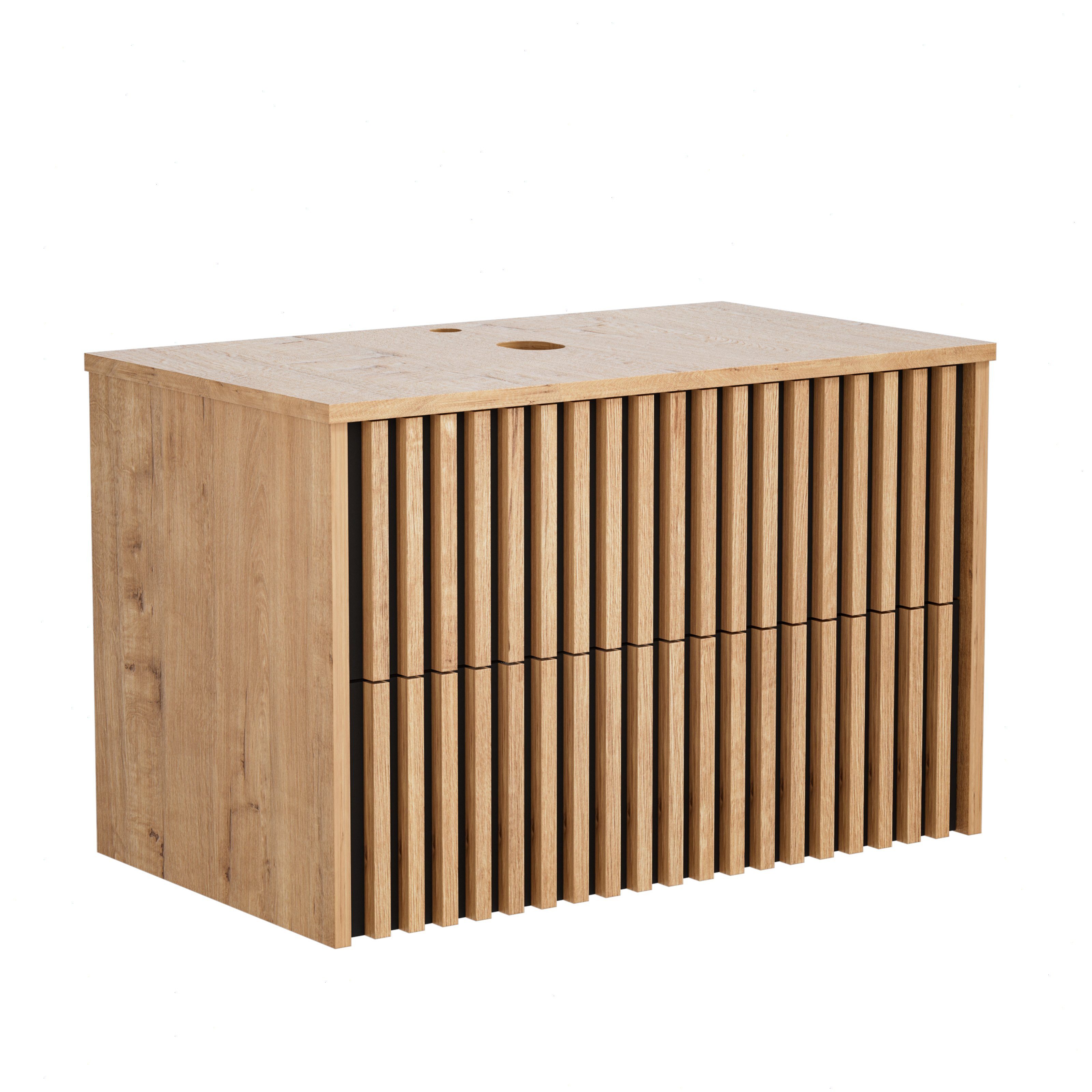 UEV Unterschrank Waschbeckenunterschrank Hängeschrank Badezimmerschrank Wandschrank (Badmöbel, Badezimmmer Schrank) Soft-close Schubladen,Waschbeckenunterschrank mit 2 Schubladen
