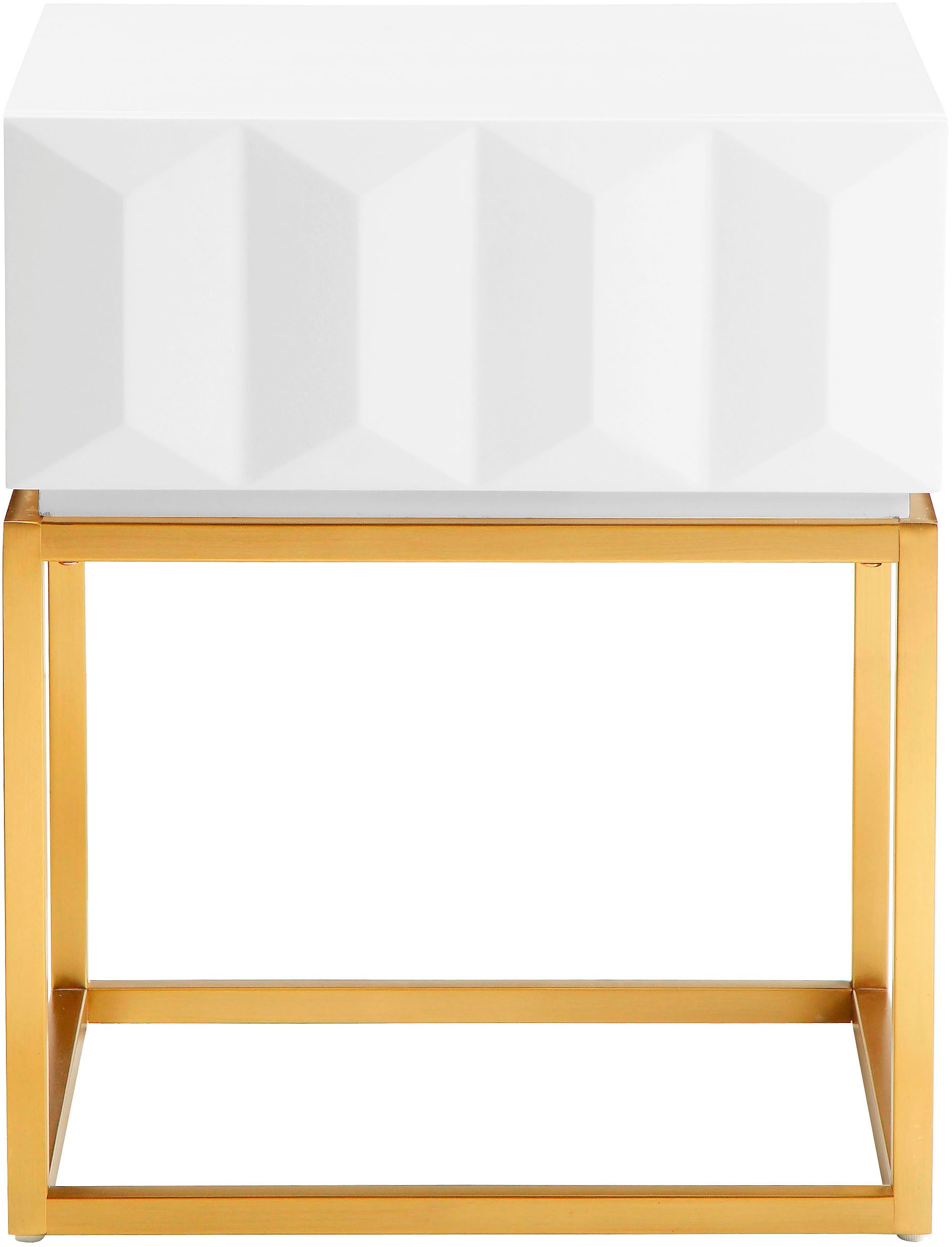 Leonique Beistelltisch Alais, TOPSELLER!, OTTOs Choice, in 3D-Optik, goldfarbenes Metallgestell, auch als Nachttisch geeignet