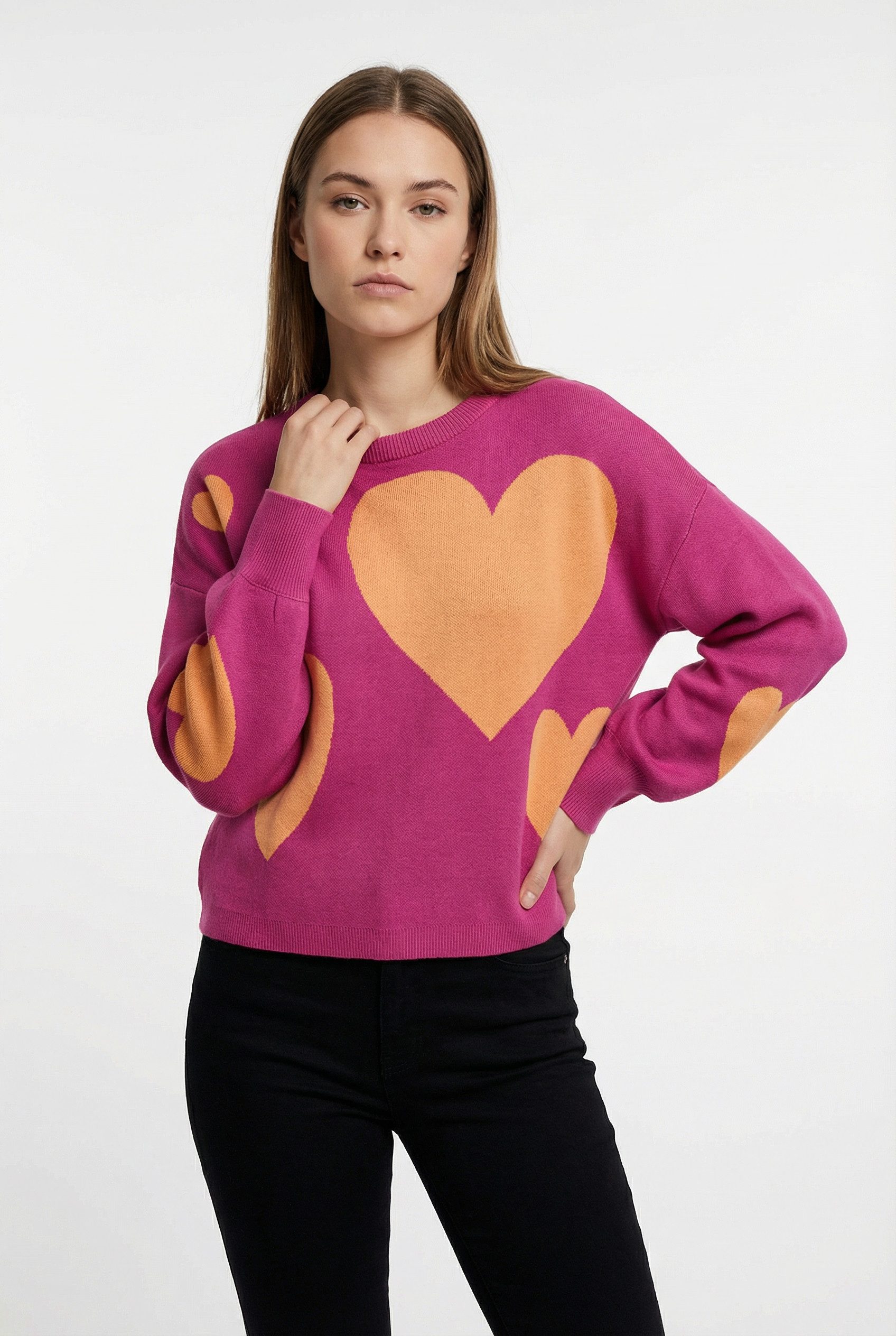 ONLY Strickpullover ONLMONTANA LS JQ O-NECK CC KNT mit Rippbündchen