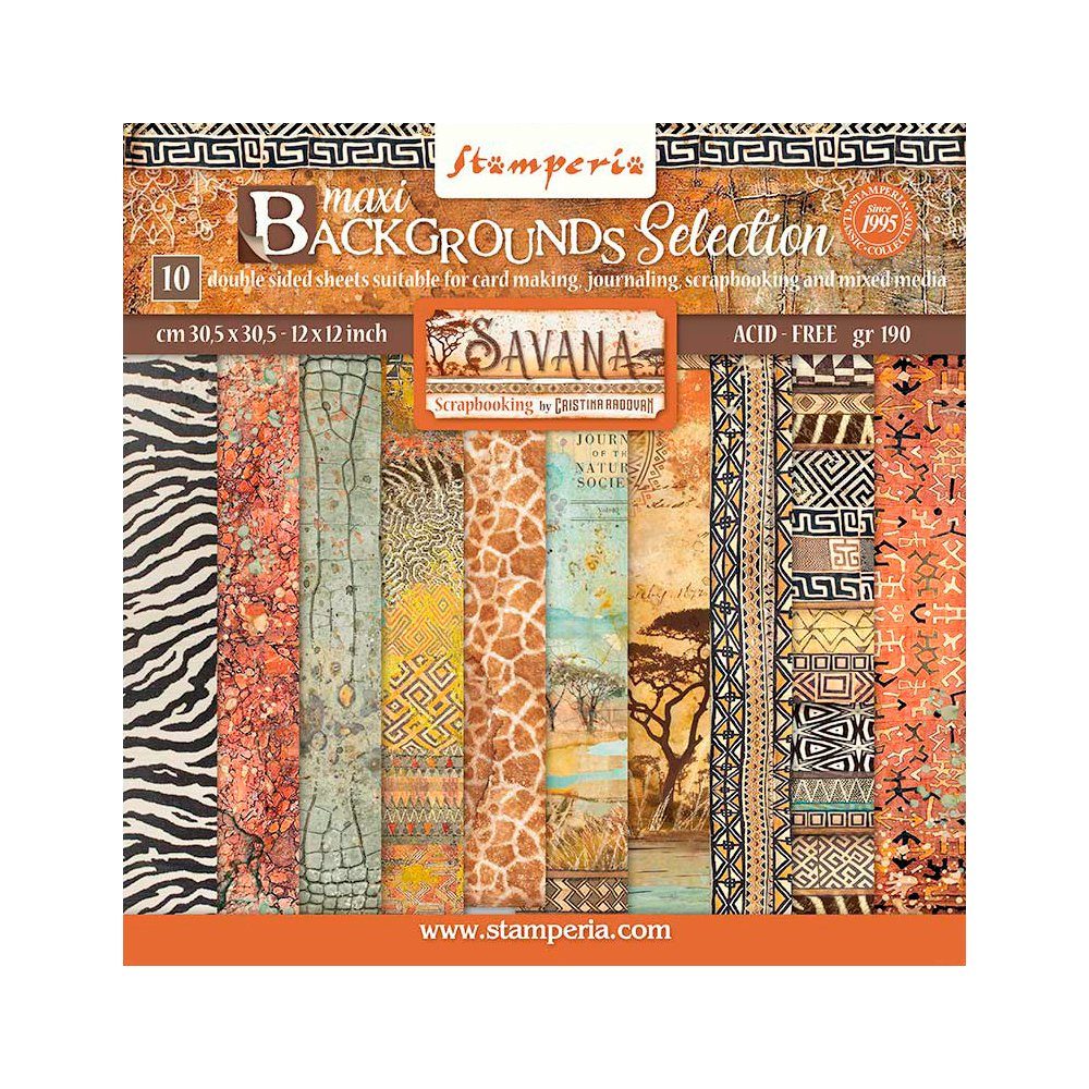 Stamperia Motivpapier Savana Backgrounds, 10 Bogen