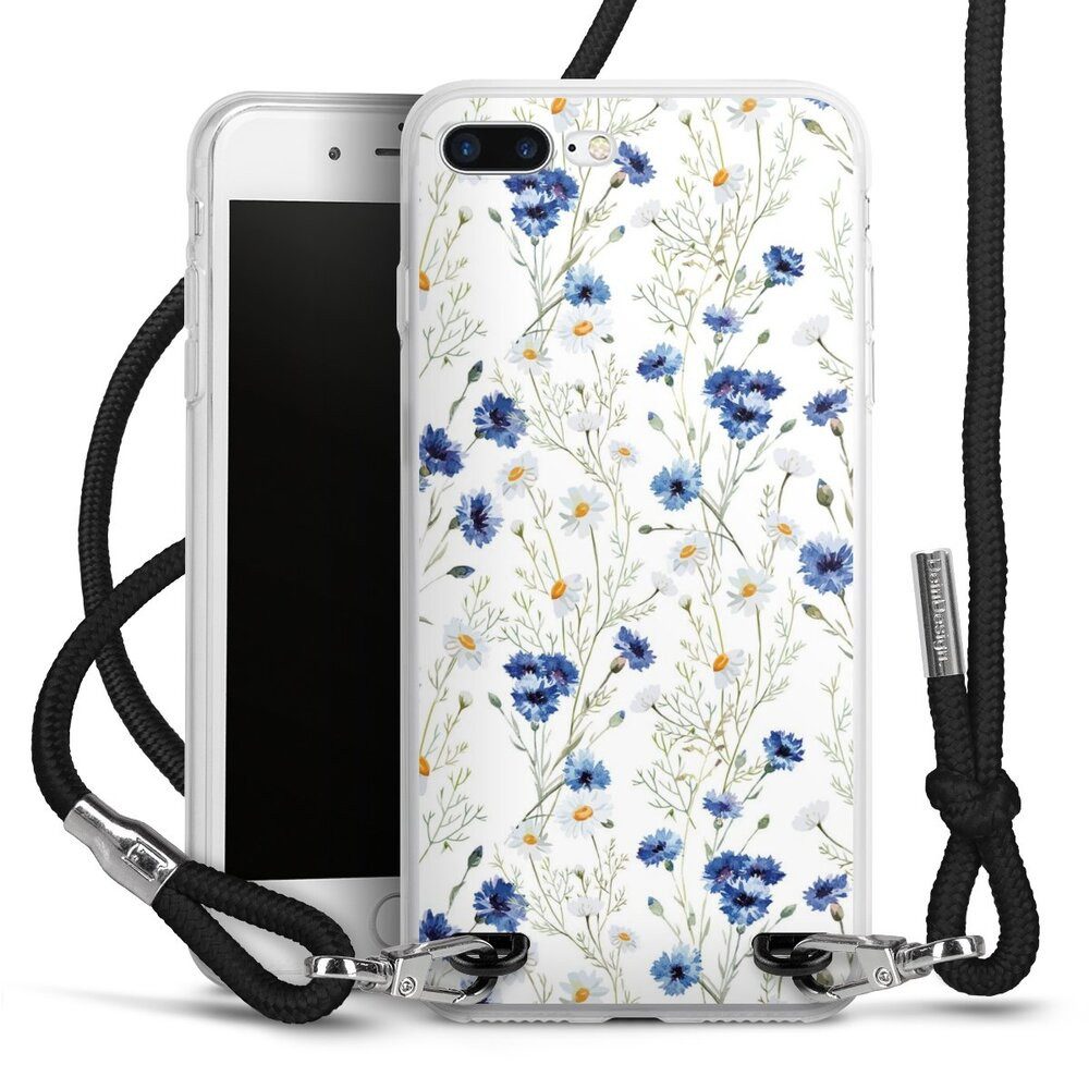 DeinDesign Handyhülle Muster Blume Blumen Flower Pattern 6, Apple iPhone 8 Plus Handykette Hülle mit Band Case zum Umhängen