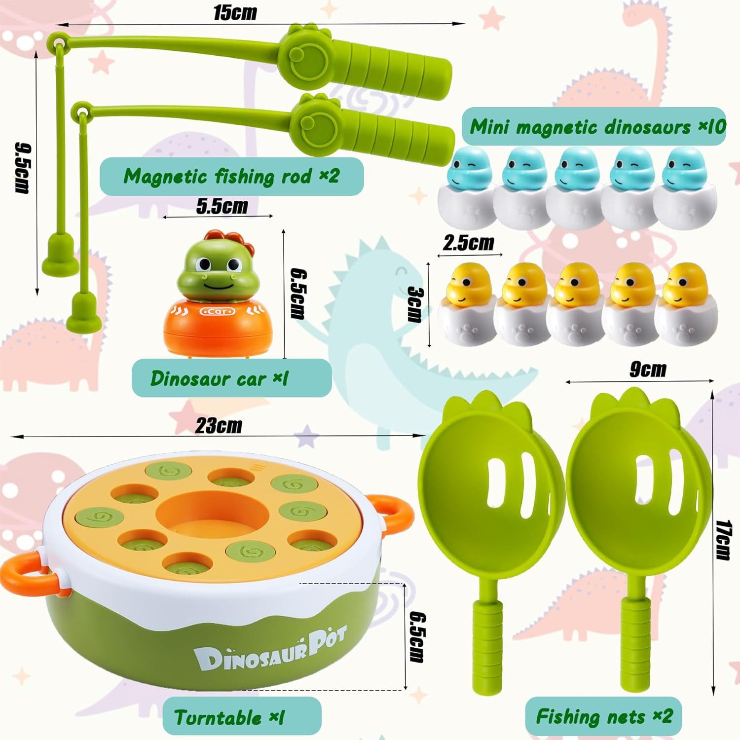 Aischens Lernspielzeug Dinosaurier Brettspiel 4 in 1 Angelspiel Musik für K günstig online kaufen