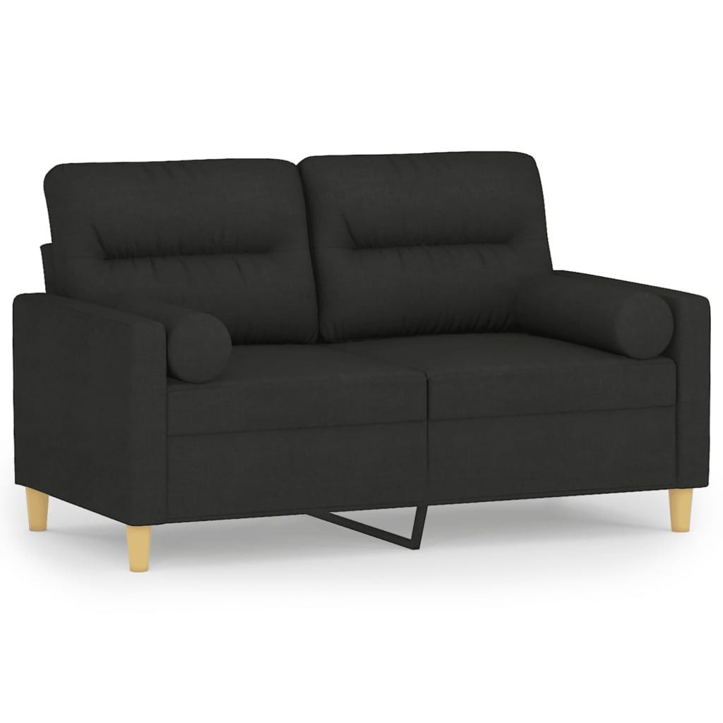 vidaXL Sofa 2-Sitzer-Sofa mit Zierkissen Schwarz günstig online kaufen