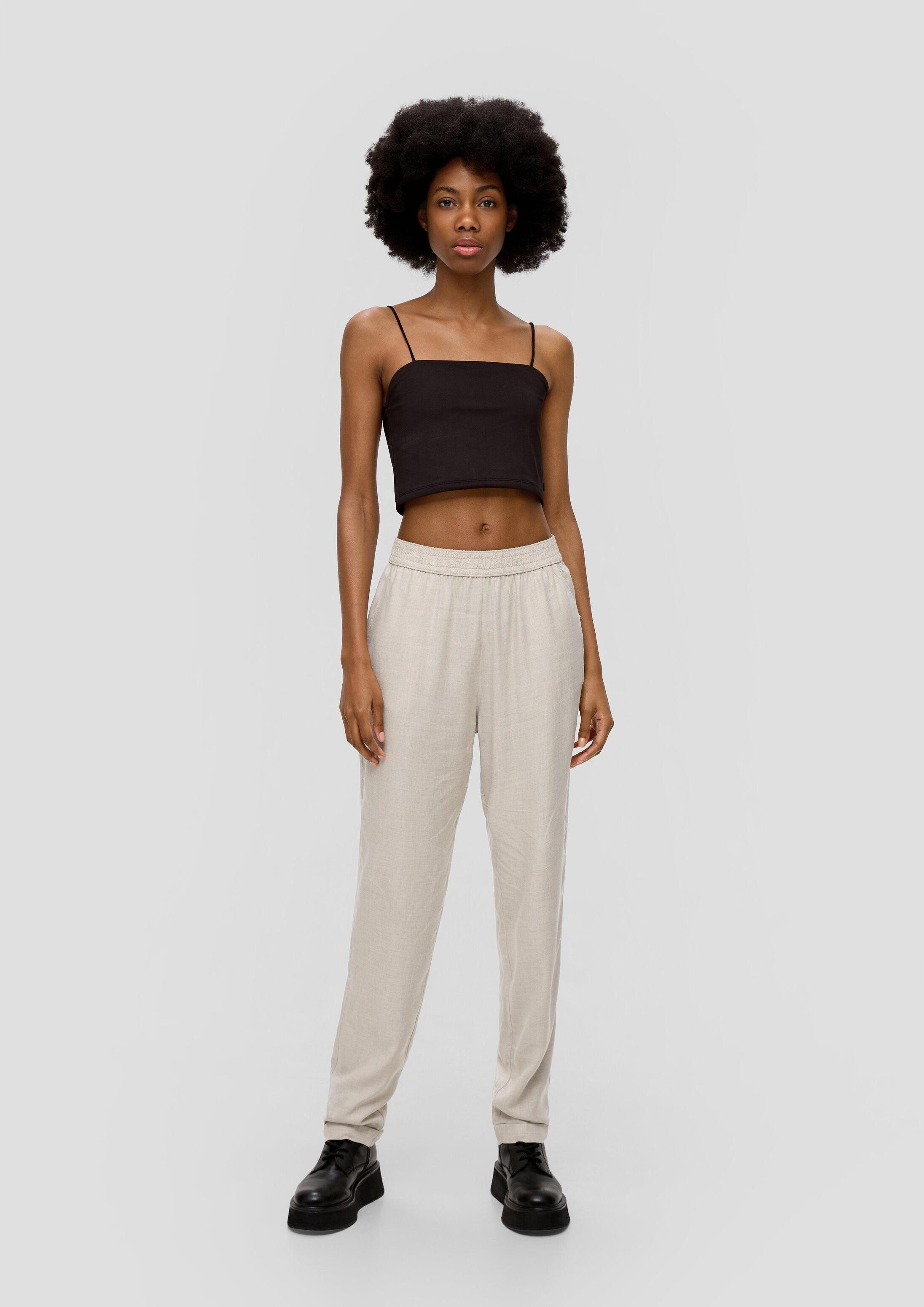 QS Chinos Hose Jogpant aus reiner Viskose