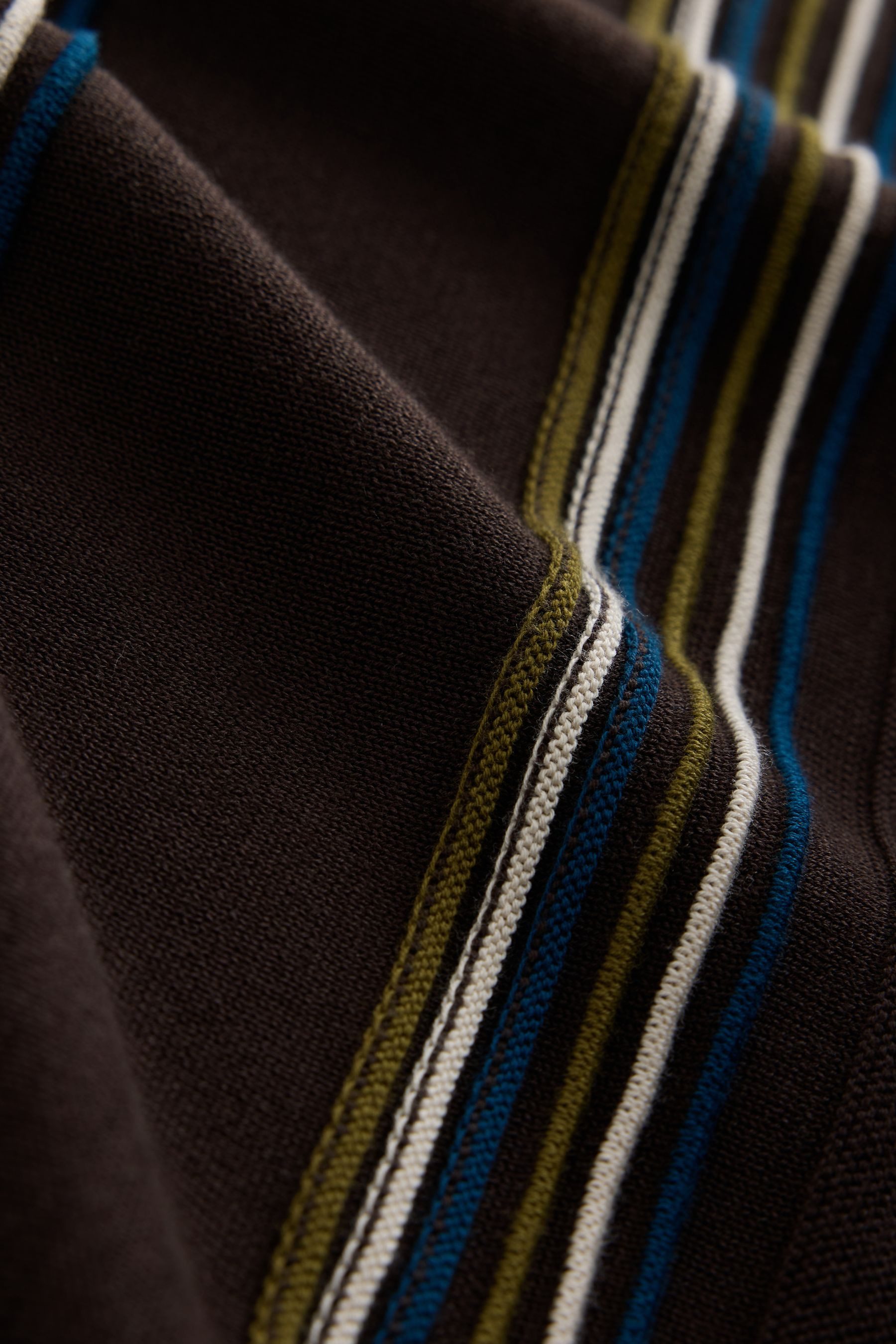 Next Polokragenpullover Strick-Poloshirt mit RV-Kragen und Streifen (1-tlg)