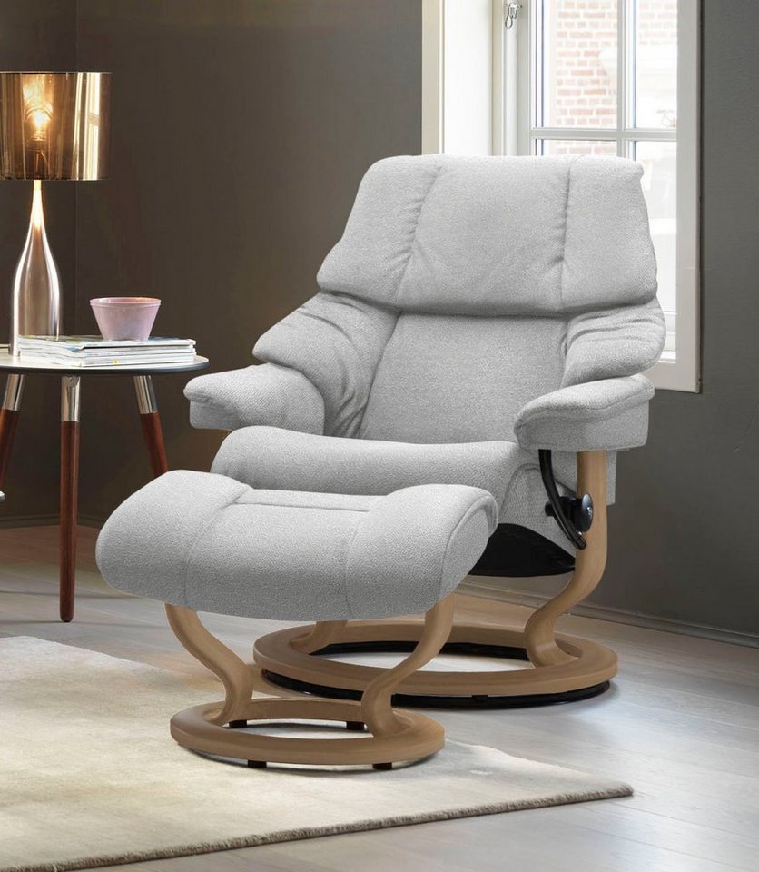 Stressless® Relaxsessel Reno (Set, Relaxsessel mit Hocker), mit Hocker, mit  Classic Base, Größe S, M & L, Gestell Eiche