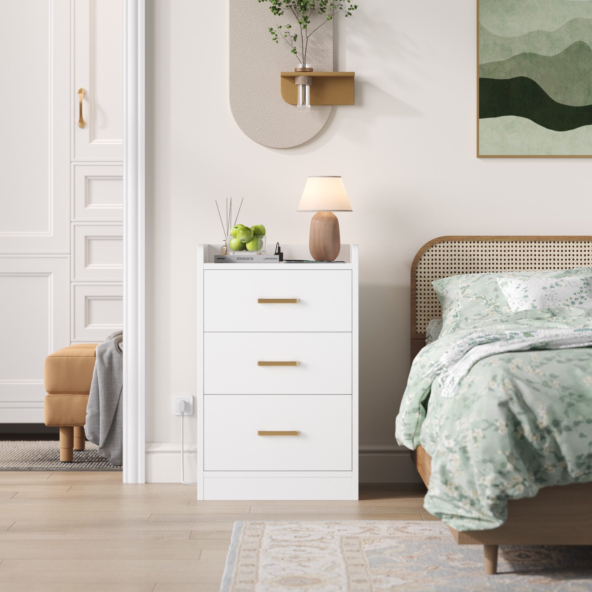 Homfa Nachttisch Nachtschrank mit Ladefunktion (1-St), günstig online kaufen