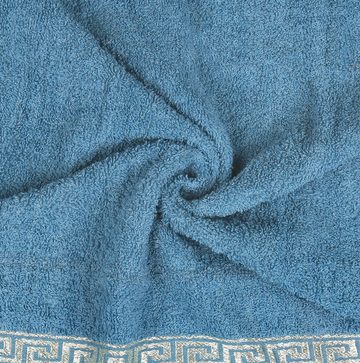 Sarcia.eu Badetücher Blaues Baumwollhandtuch mit dekorativer Stickerei, 48x100 cm x3