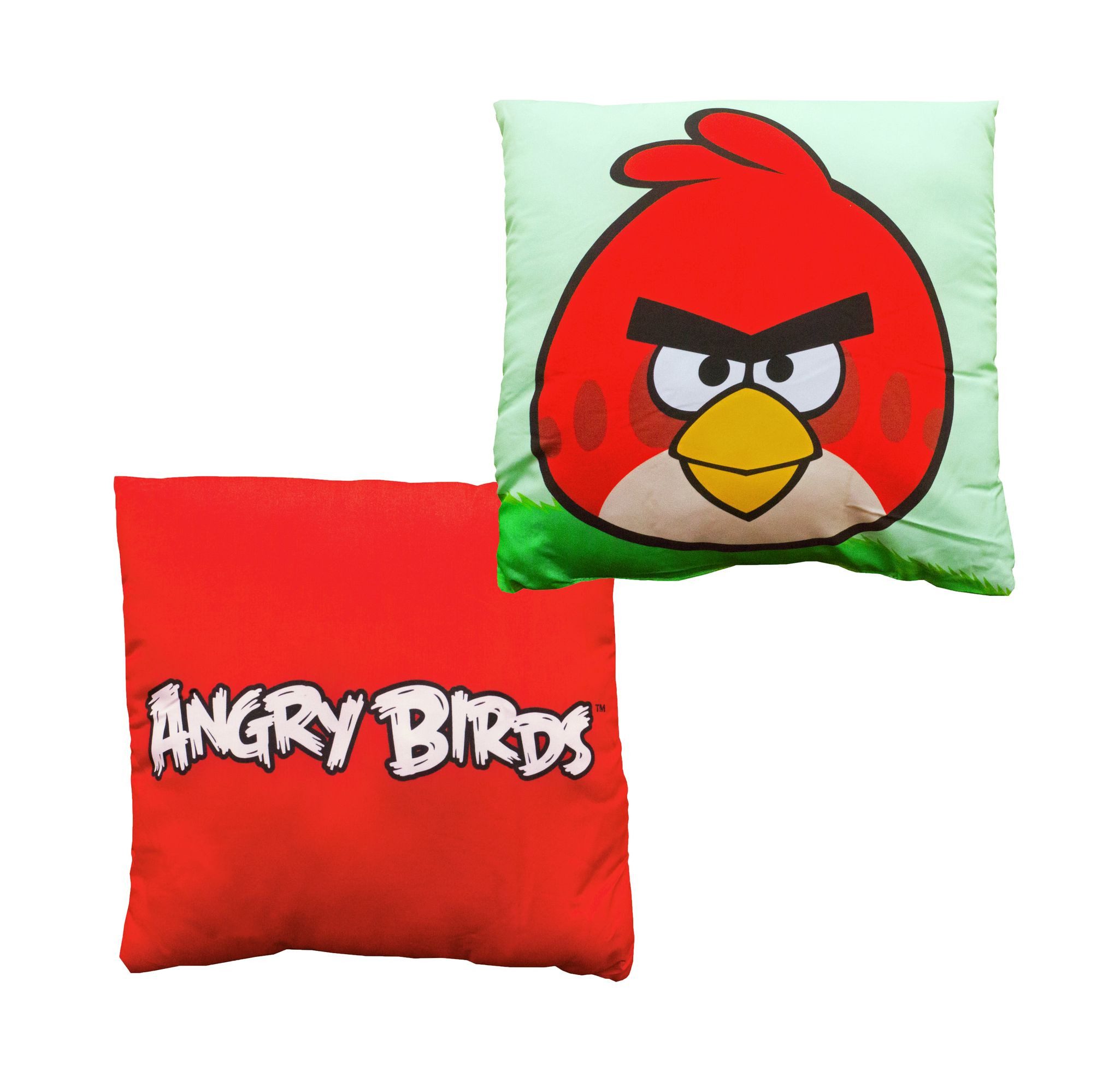 JACK Dekokissen 40x40cm Angry Birds Rot Gelb Grün Wendekissen Kissen, Sehr anschmiegsam, kuschelig weiche Qualität