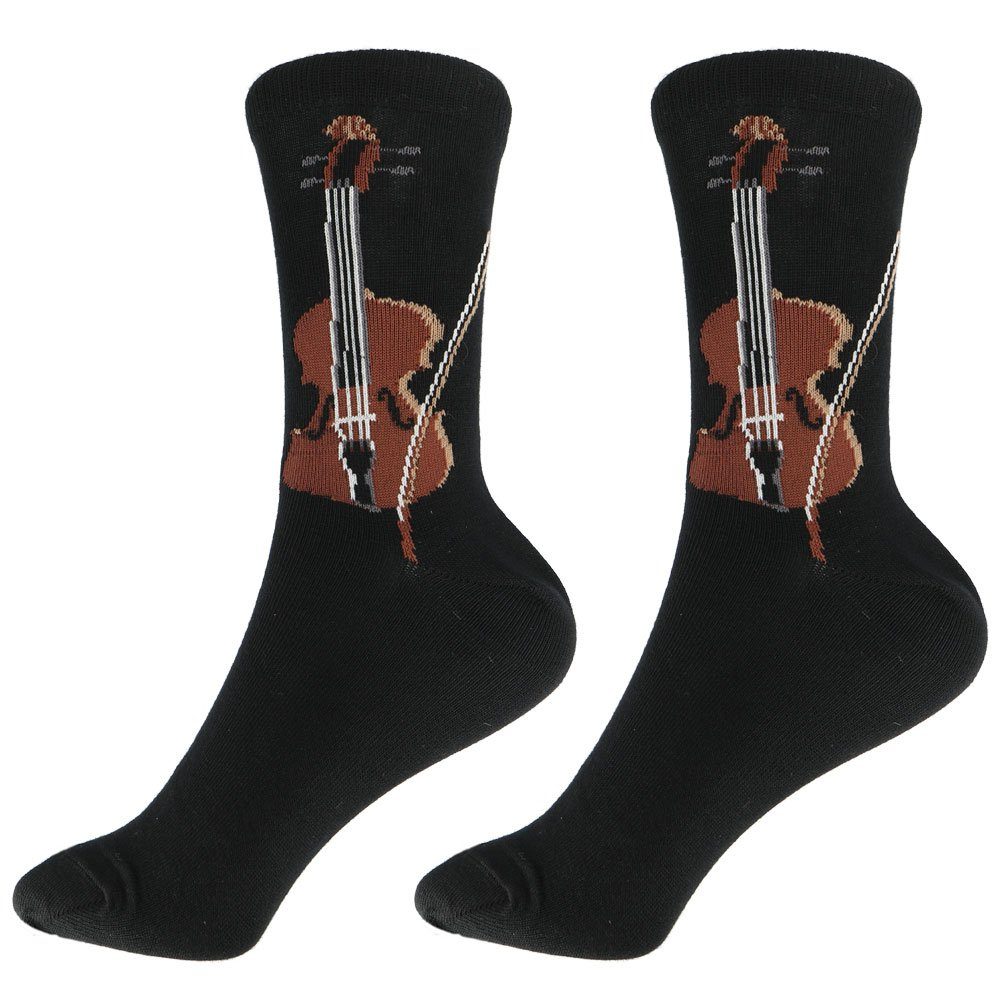 mugesh Freizeitsocken Musik-Socken Geige für Musiker