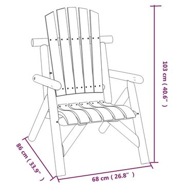 vidaXL Gartenlounge-Set 3-tlg. Garten-Lounge-Set Massivholz Fichte, (1-tlg)