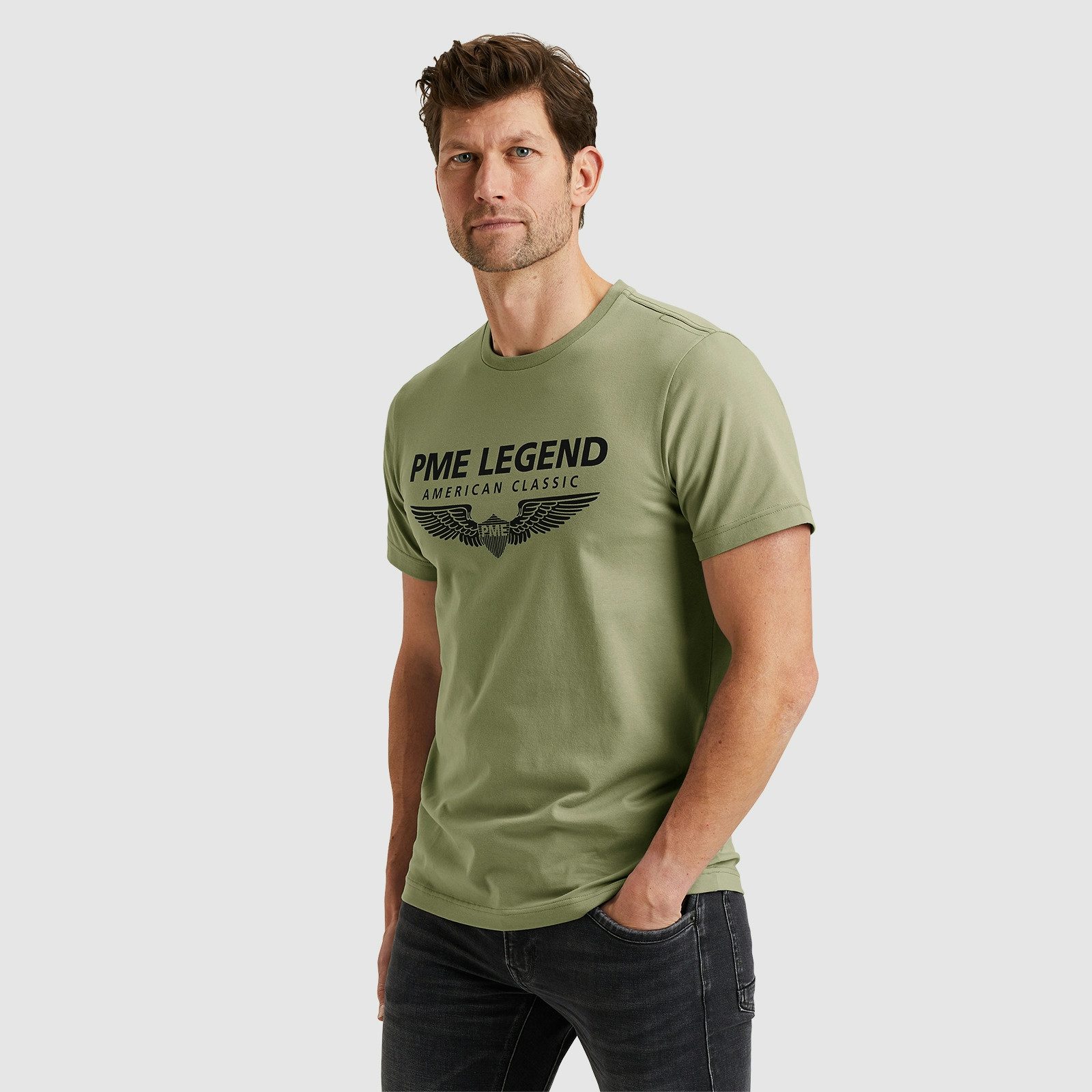 PME LEGEND Rundhalsshirt mit Logoprint günstig online kaufen