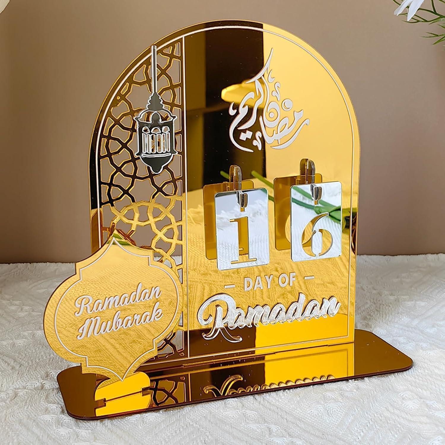 LuxusKollektion Adventskalender Adventskalender Ramadan Countdown Acryl Deko Eid Geschenke Gold