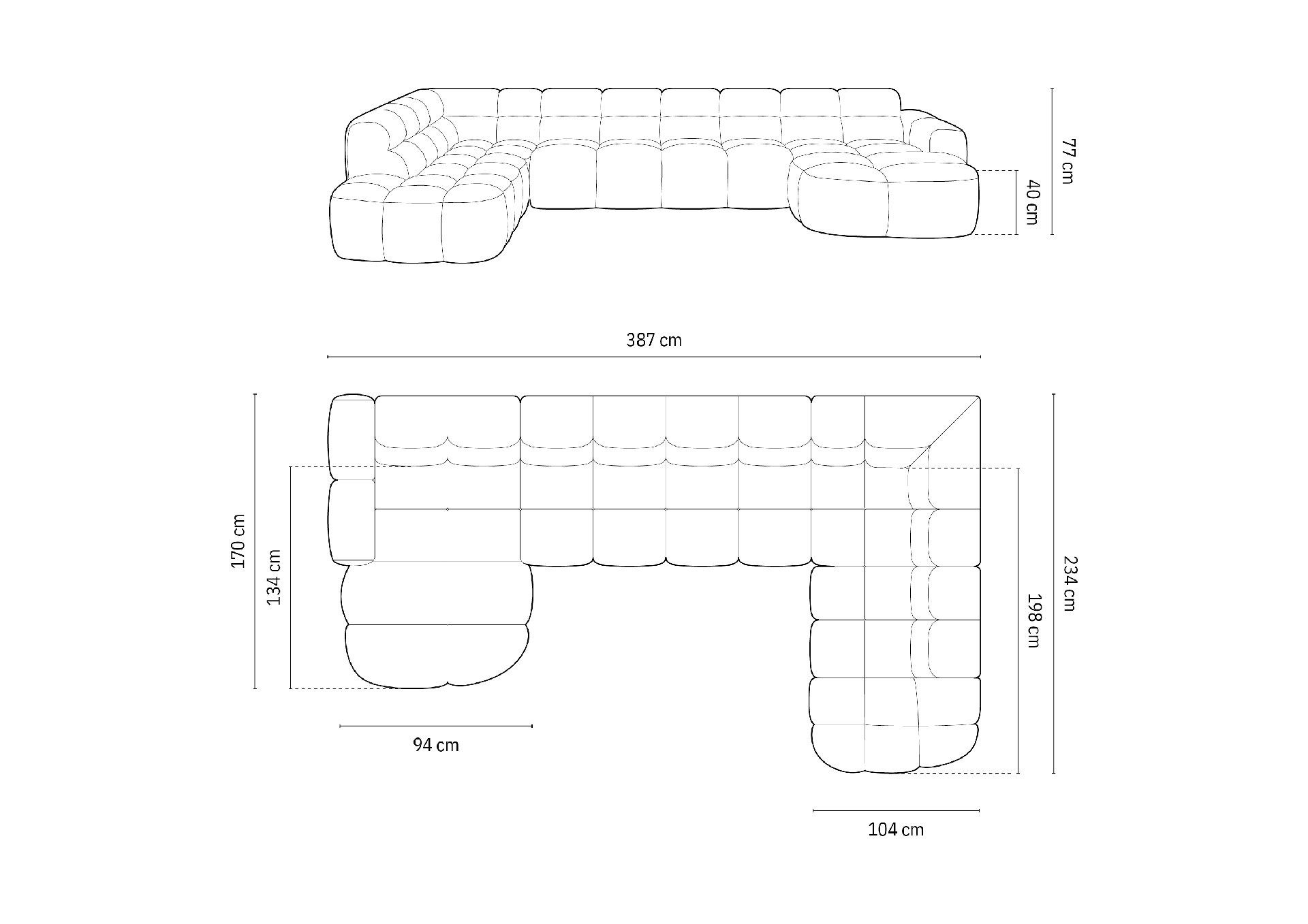 Micadoni Ecksofa Lisa, Panorama 7-Sitzer