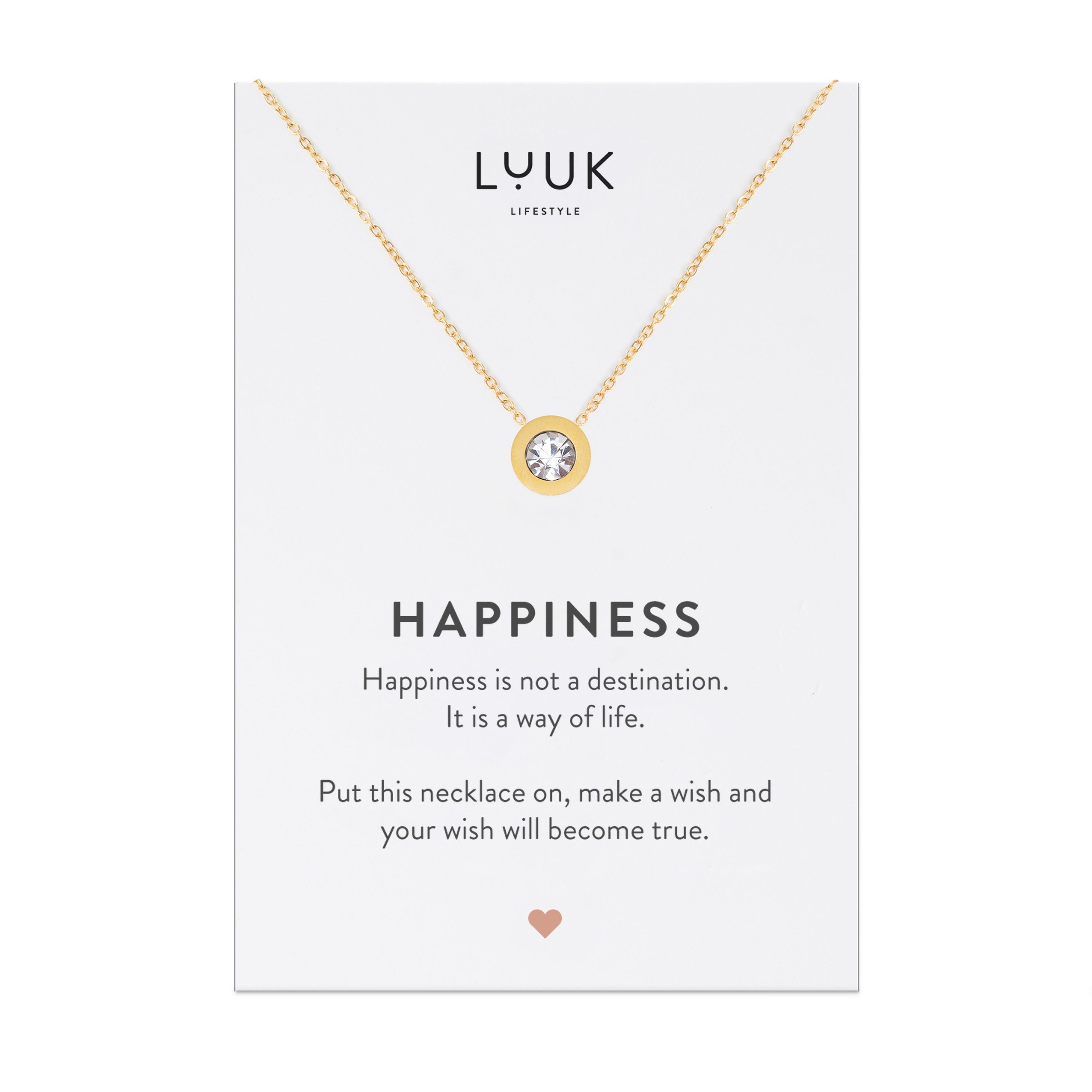 LUUK LIFESTYLE Kette mit Anhänger Strass Stein, Edelstahl mit Strassstein A günstig online kaufen