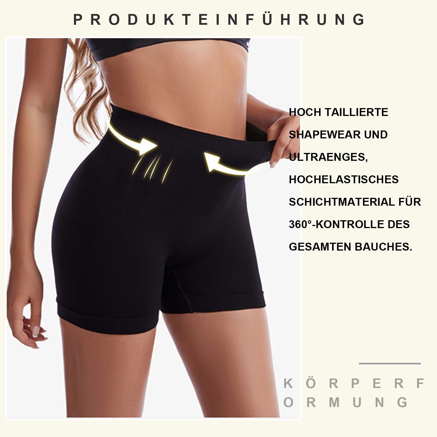 Flache, taillierte MAGICSHE Shapingpants Schwarz Höschen