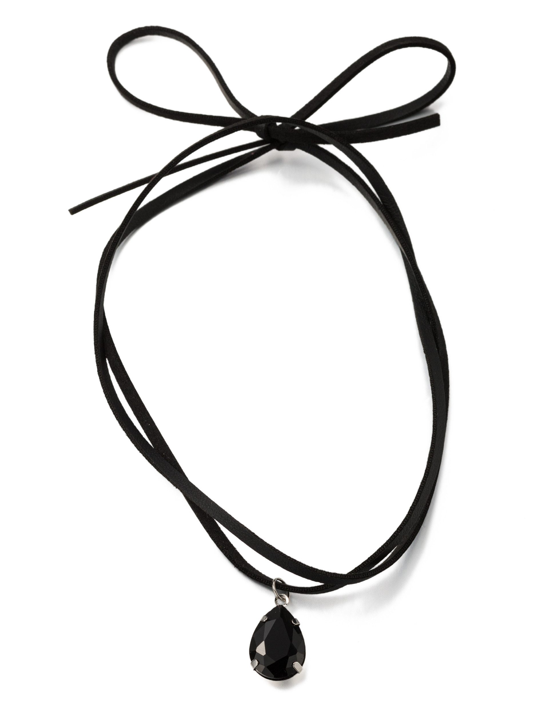 Aniston JEWELRY & WATCHES Kette mit Anhänger Schmuck Geschenk Kupfer Textil Halsschmuck Halskette Tropfen, Made in Germany - mit Glasstein