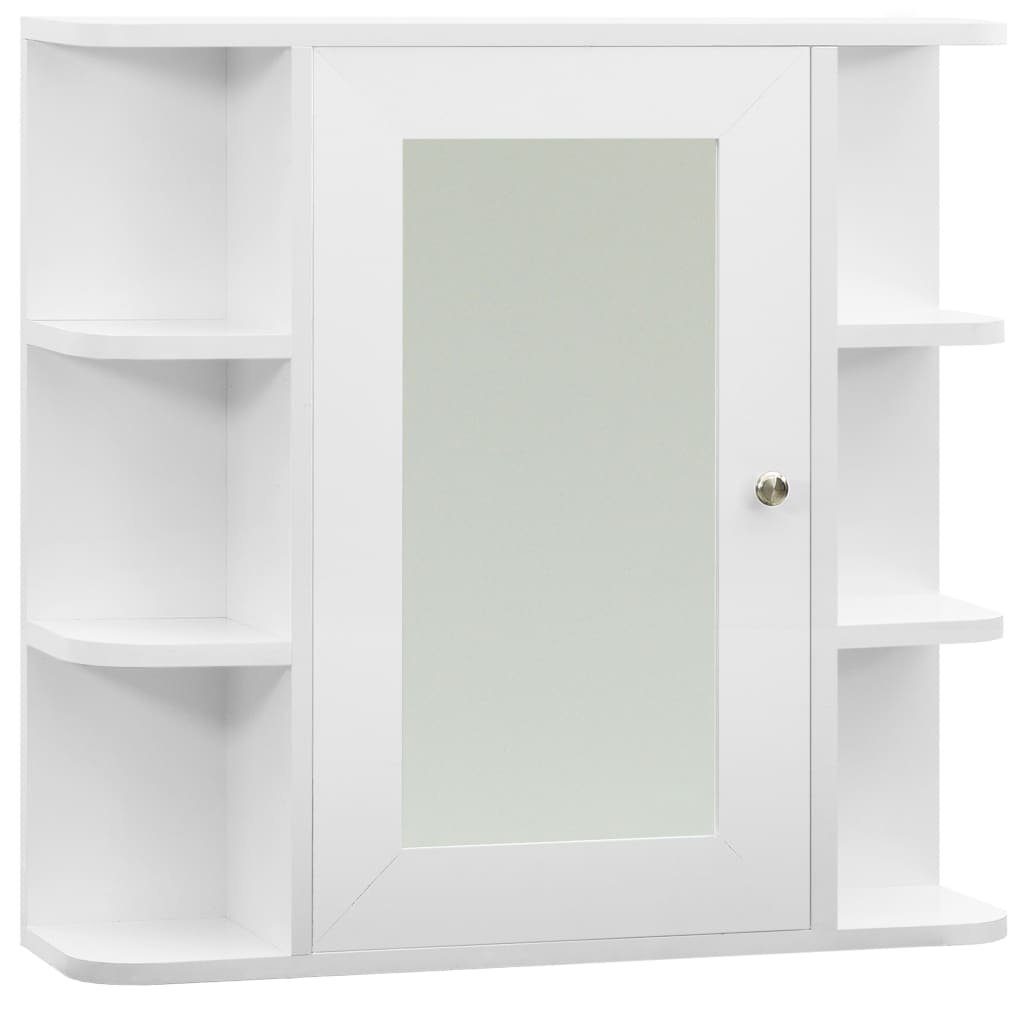 (1-St) Badezimmerspiegelschrank MDF 66x17x63 Weiß cm vidaXL Bad-Spiegelschrank