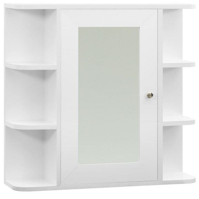 vidaXL Badezimmerspiegelschrank Bad-Spiegelschrank Weiß 66x17x63 cm MDF