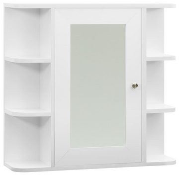 vidaXL Badezimmerspiegelschrank Bad-Spiegelschrank Weiß 66x17x63 cm MDF (1-St)