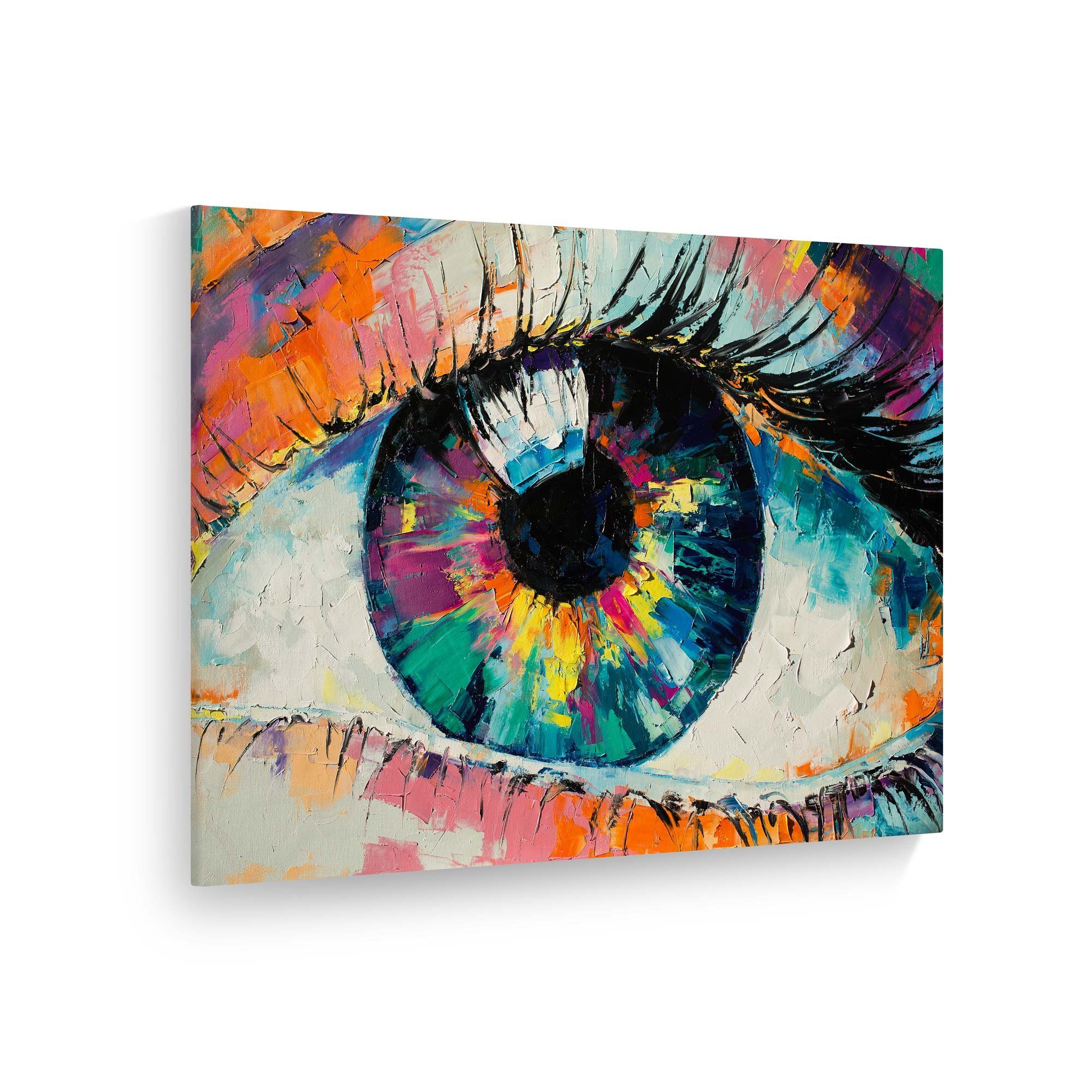 WallSpirit Leinwandbild "Das Auge" Modern Art - moderner Kunstdruck - XXL Wandbild, Leinwandbild geeignet für alle Wohnbereiche