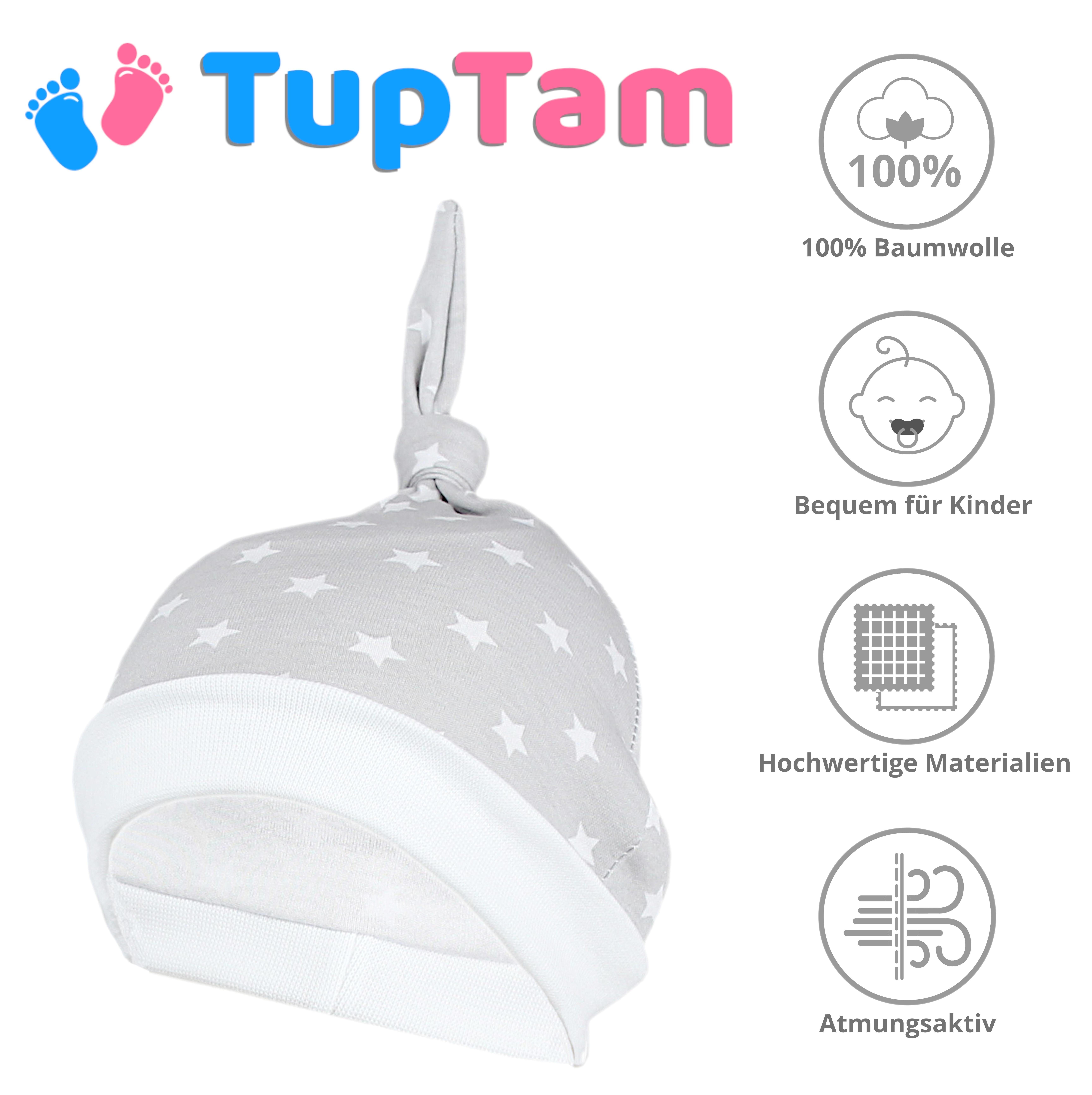 TupTam Erstlingsmütze TupTam Baby Erstlingsmütze Jungen Pack 2er Mütze Knoten 4 Farbenmix für Mädchen Neugeborene