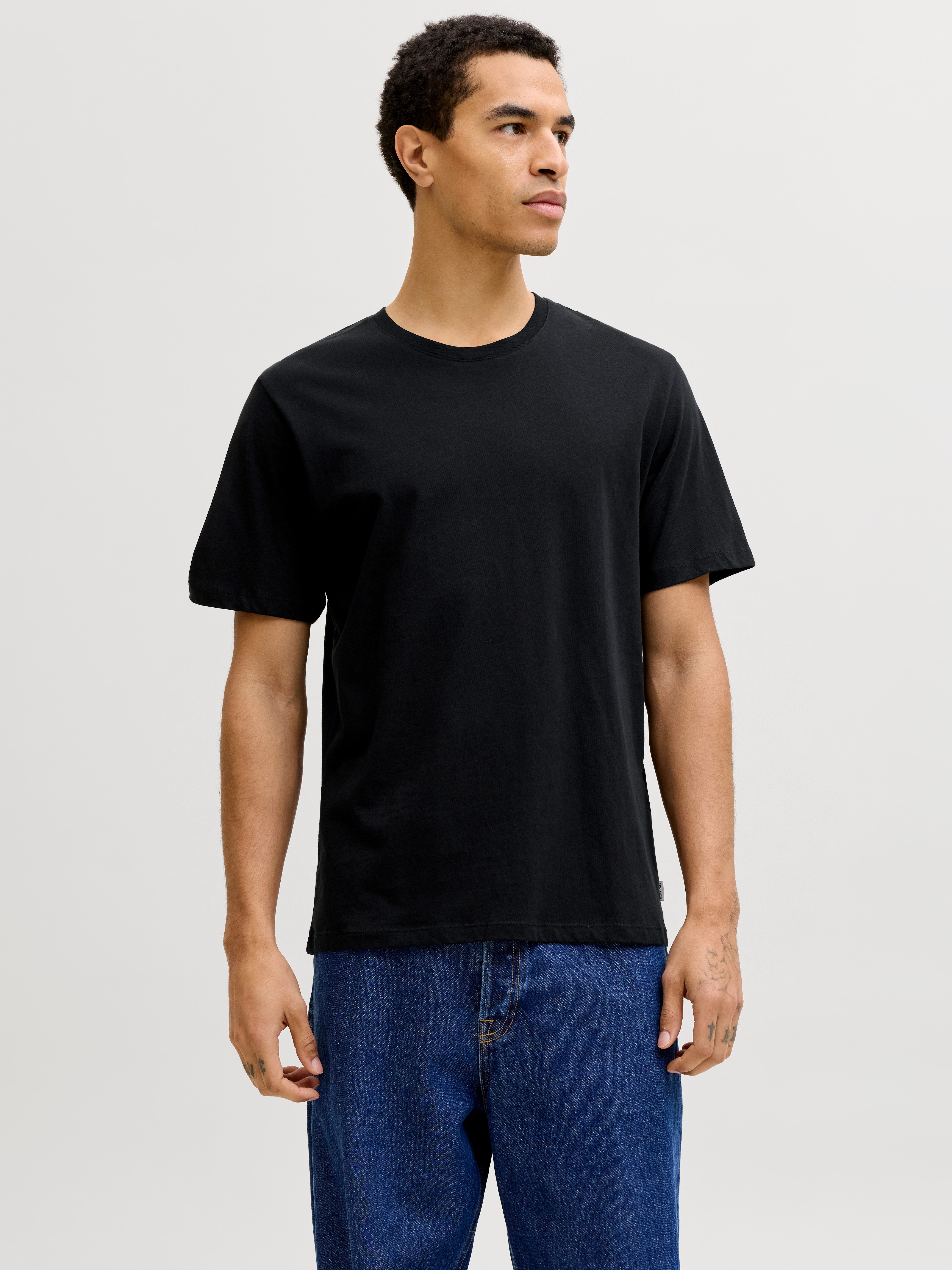Jack & Jones Rundhalsshirt JJEORGANIC BASIC TEE SS O-NE 3PK MP NOOS (Packung, 3-tlg)