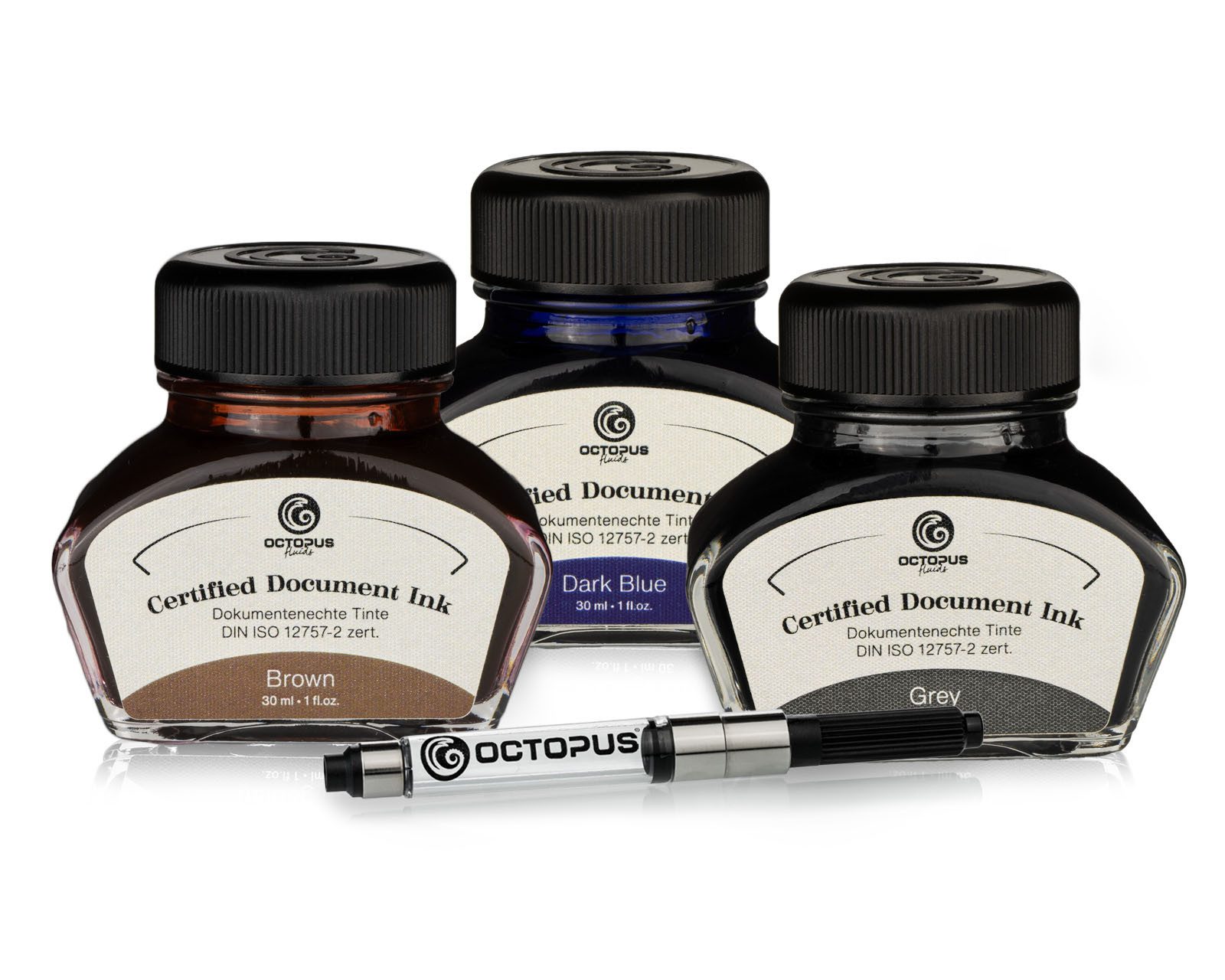 Encre Document Octopus Bleu 30ml Iso 12757 Encre Indélébile Octopus Fluids Document Ink - Bleu - 30 Ml - Certifiée DIN ISO 12757-2 Encre Stylo-plume Document Octopus