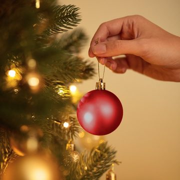 tectake Weihnachtsbaumkugel 84 Christbaumkugeln unzerbrechlich mit Kette und (1 St)