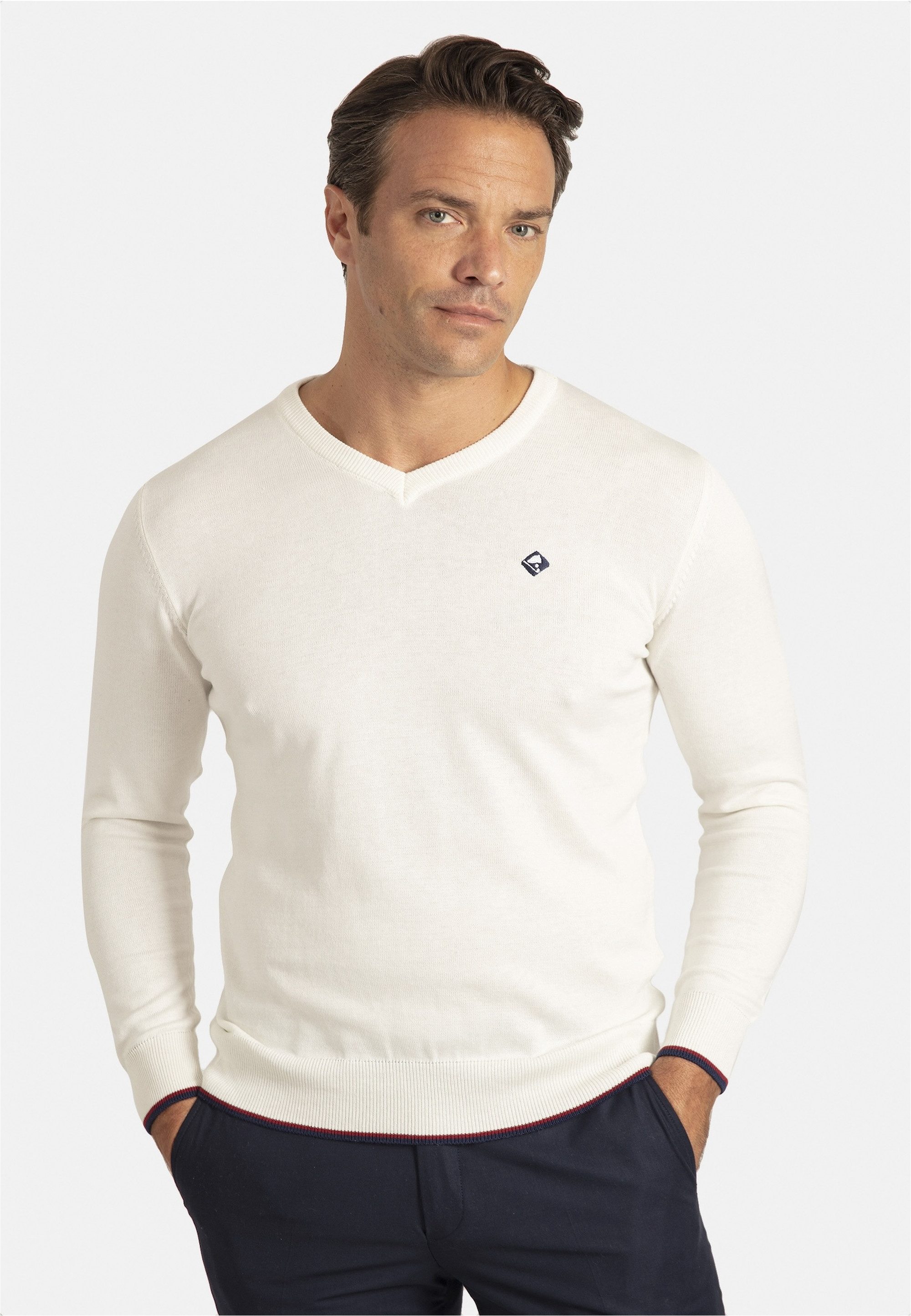 SIR RAYMOND TAILOR Strickpullover Appel mit farblich abgesetzten Ellenbogen günstig online kaufen