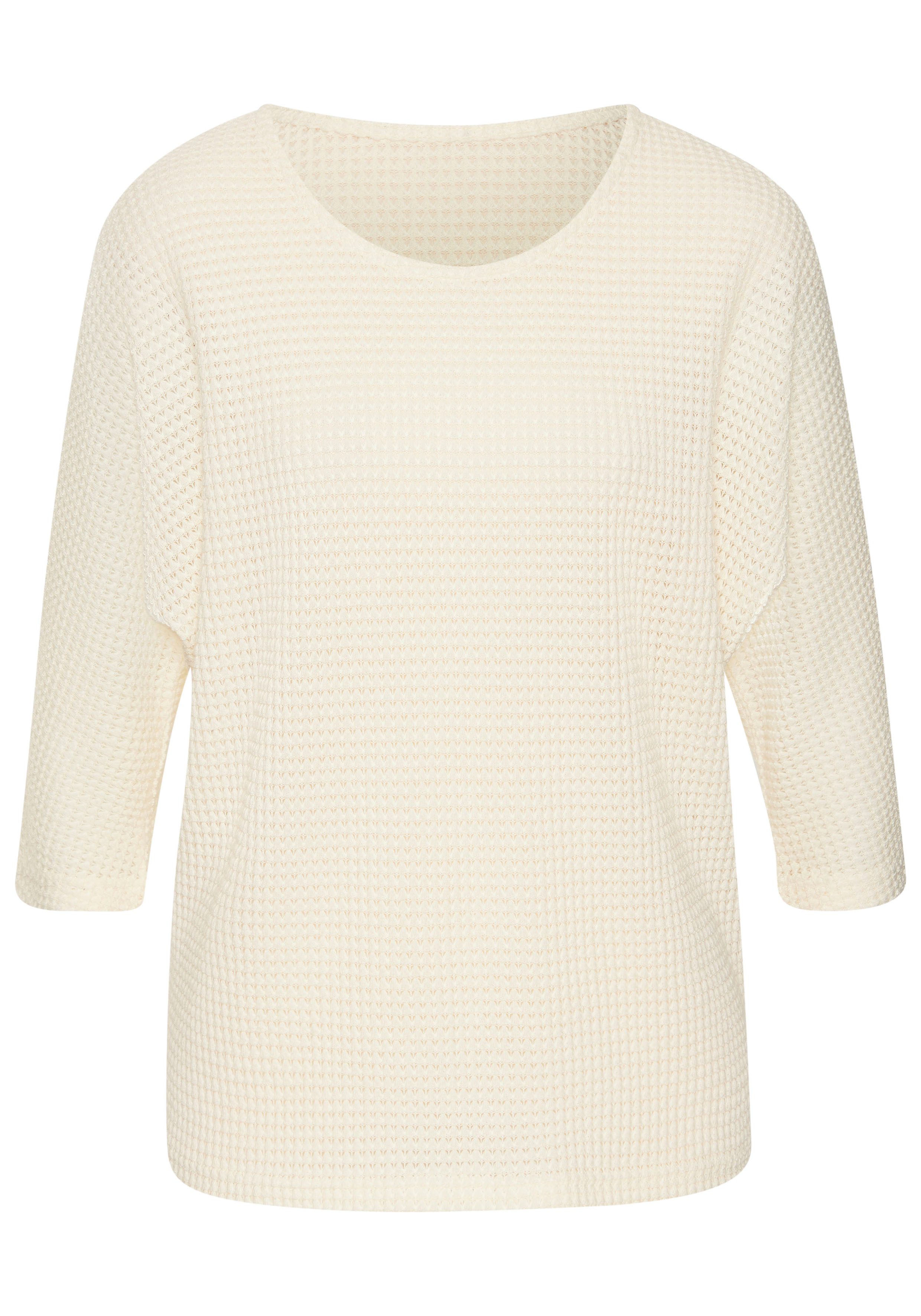 Vivance by Lascana Langarmshirt mit modischer Waffelstruktur (2er-Pack) aus bügelfreier Strickqualität – Bild 4 von 5