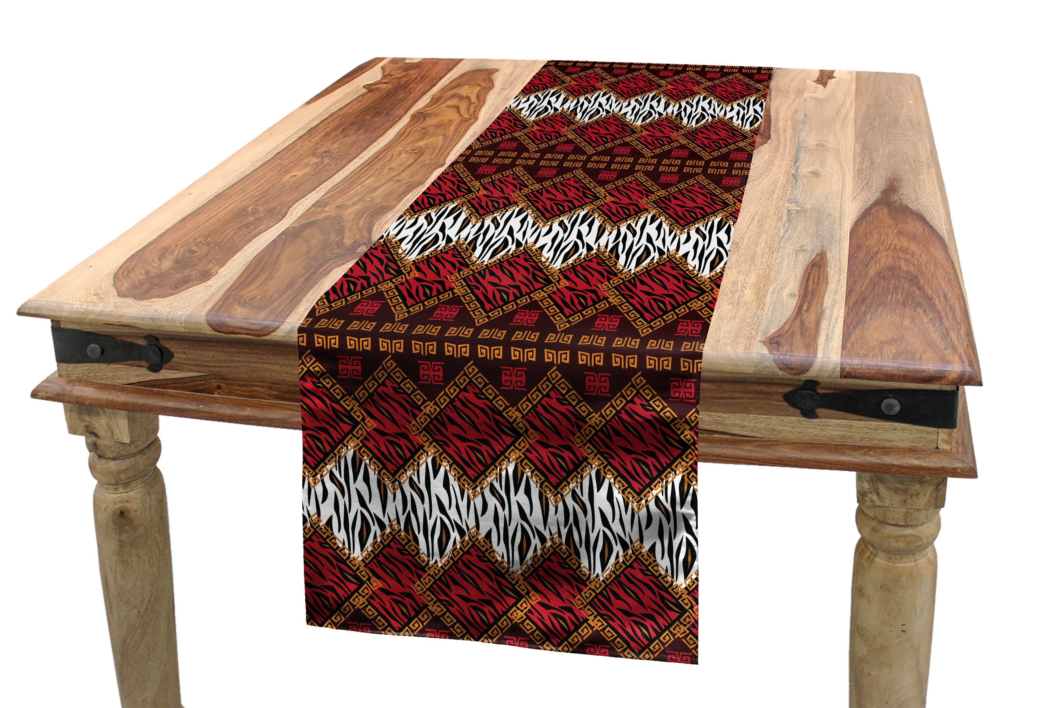 Dekorativer Rechteckiger Tischläufer, Tischläufer Tierhaut Wildlife Abakuhaus Küche Esszimmer afrikanisch
