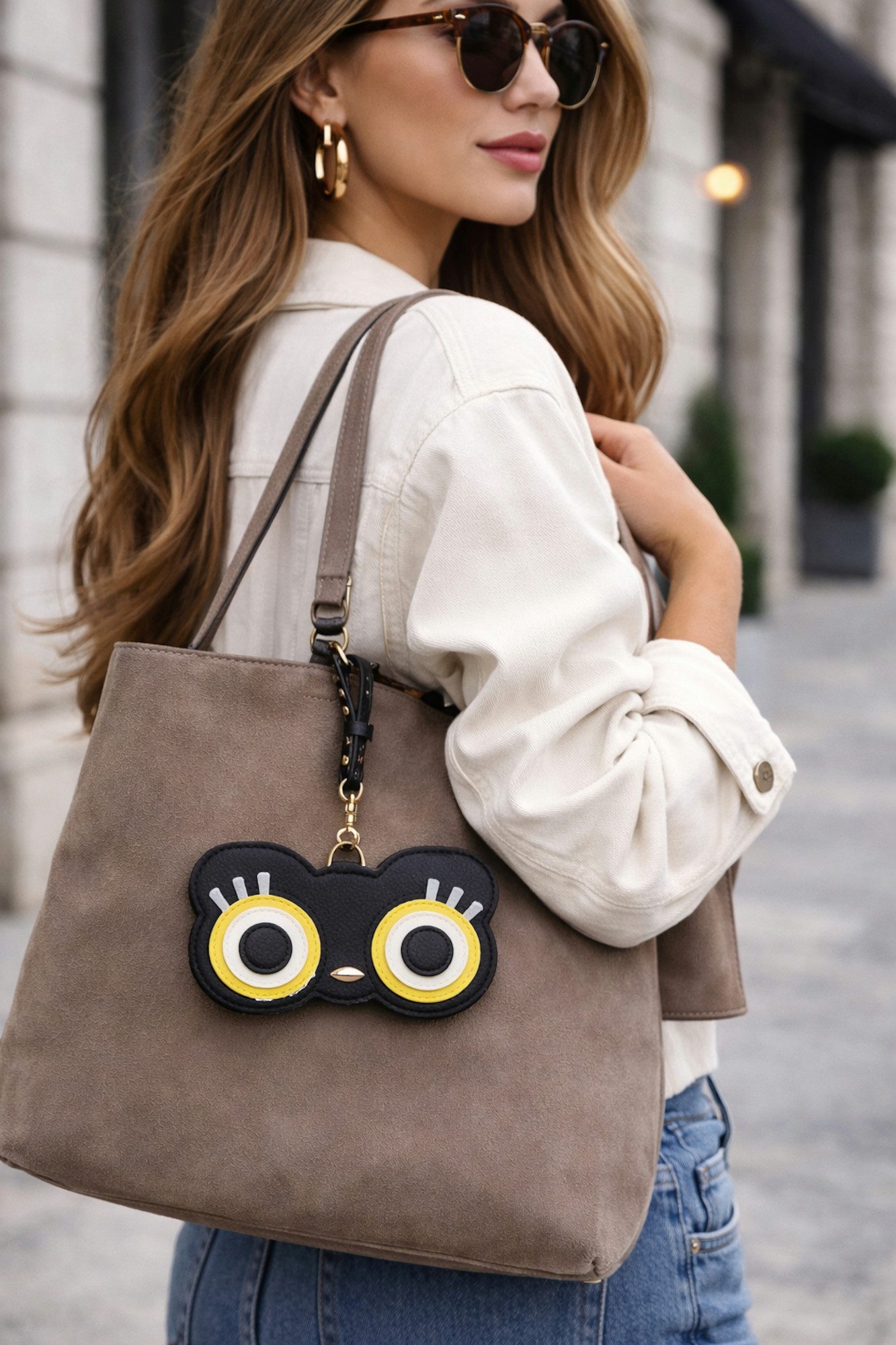 Ella Jonte Brillenetui, mit Katzen-Motiv & Karabinerhaken für Tasche oder Gürtel
