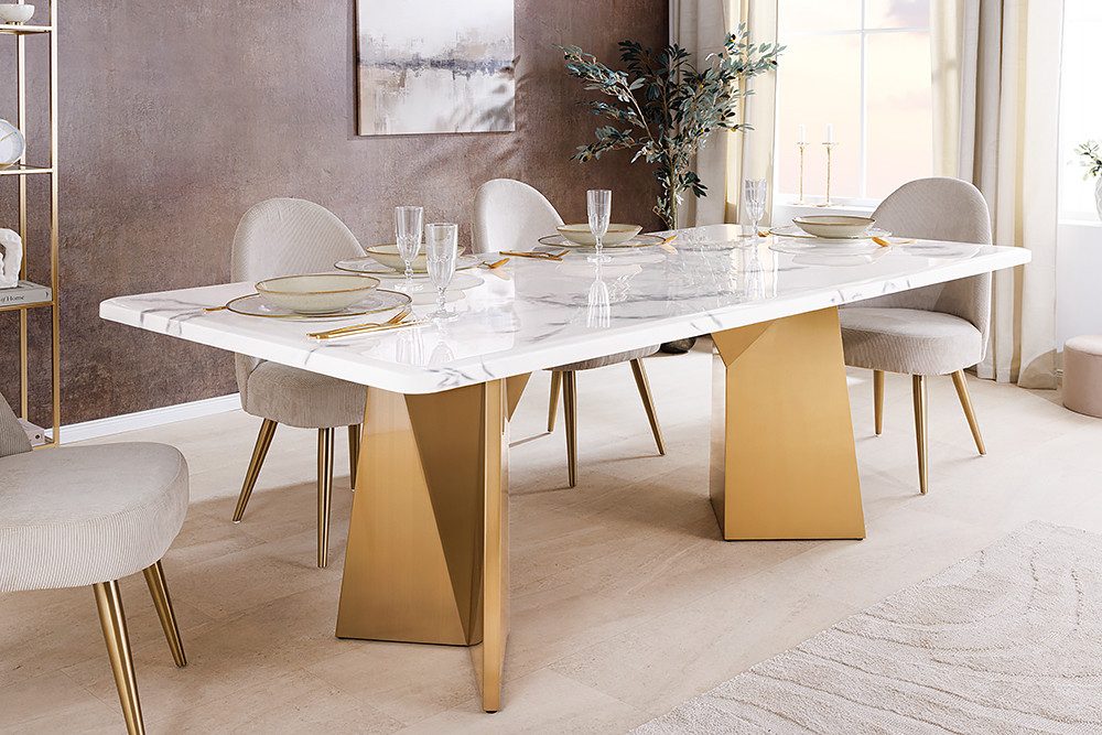 riess-ambiente Esstisch EXTRAVAGANCIA 200cm weiß Marmor günstig online kaufen