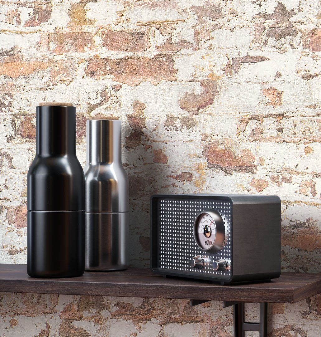 Newroom Vliestapete, Steintapete Rot Grau Ziegelstein günstig online kaufen