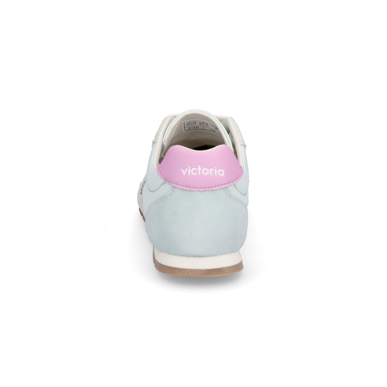 Victoria Aster Damen Sneaker Fersenpatch aus Glattleder in Kontrastfarbe