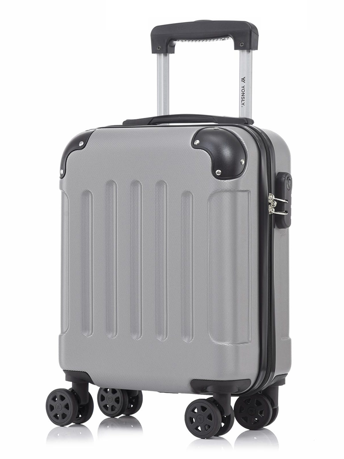 yonsly Hartschalen-Trolley Hartschalen-Koffer Trolley 360° Rollen, robuster Reisekoffer, 4 Rollen, mit Zahlenschloss, für Business und Urlaub 46/55/66/76 cm