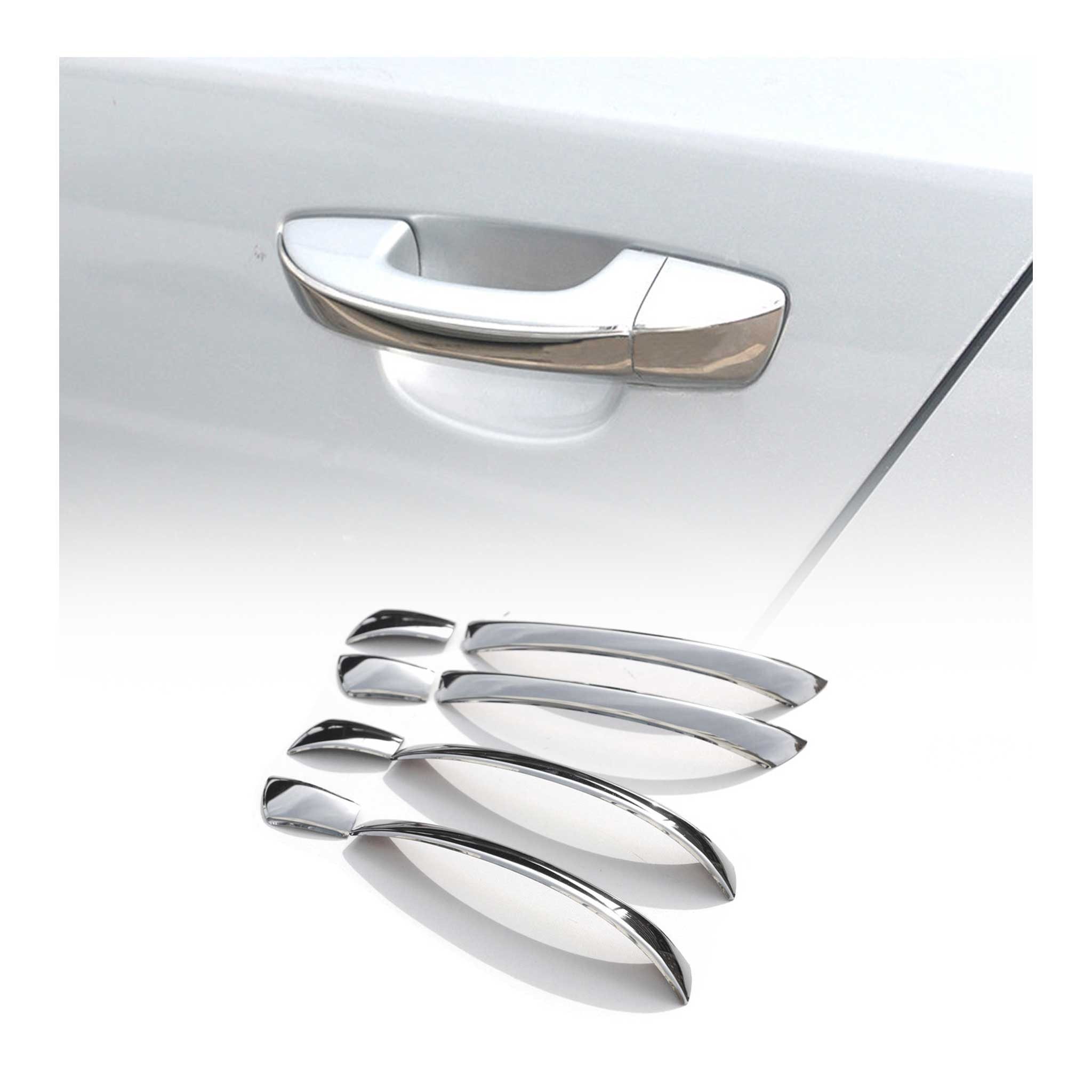 OMAC Zierleisten-Aufkleber Türgriff Blende für Seat Alhambra 2010-2025 4Tür Edelstahl 8x, (8tlg), Langlebig,Einfache Reinigung,Einfache Installation,Rostbeständig