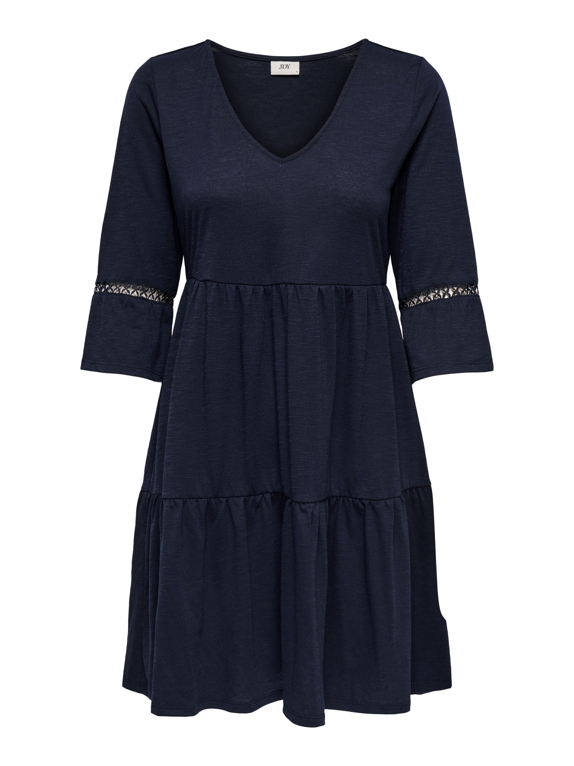 pieces Midikleid - modisches Spitzenkleid in Unifarbe mit 3/4-Arm