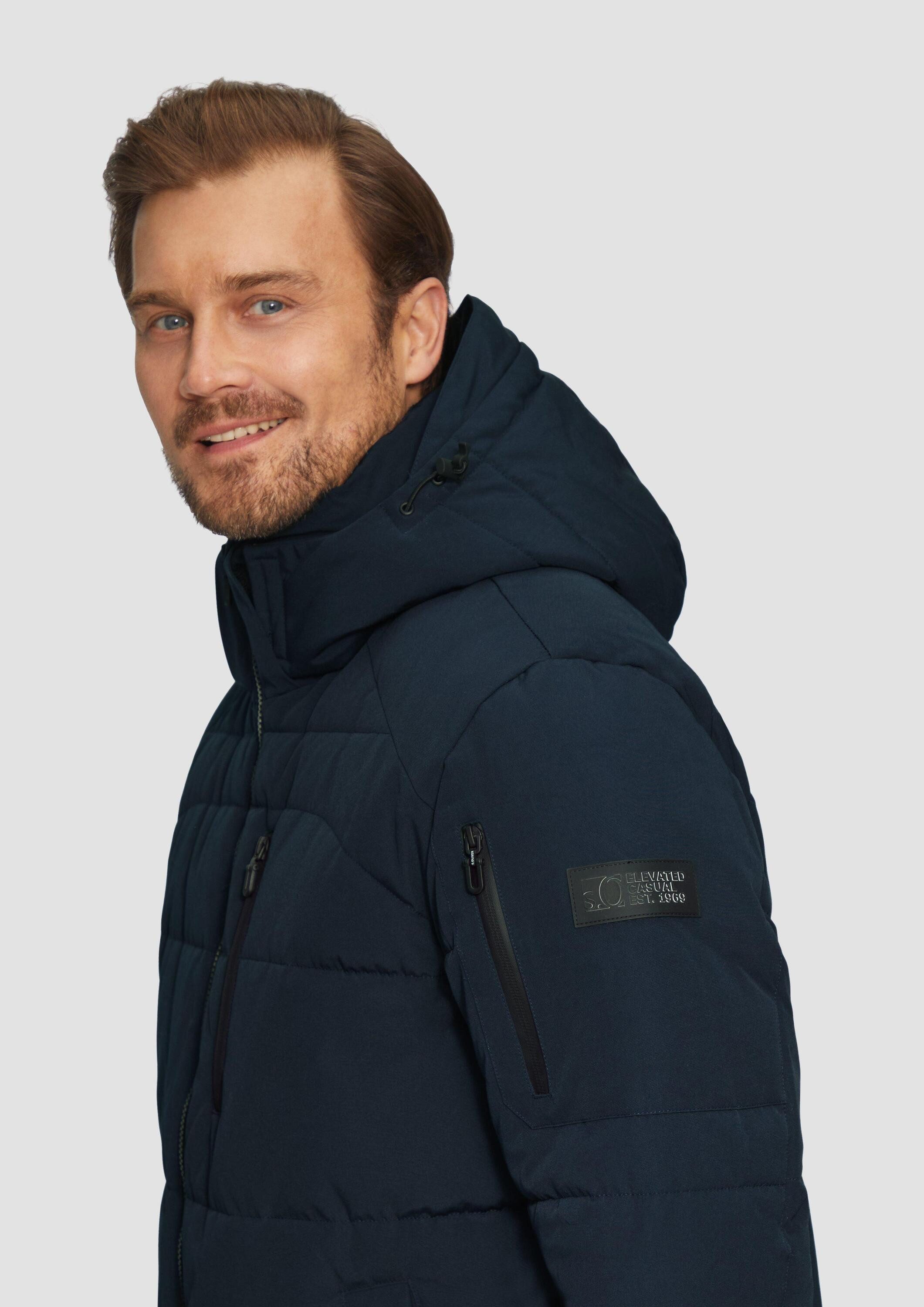 s.Oliver Winterjacke Outdoor-Jacke Wasserabweisende Steppjacke mit abnehmbarer Kapuze – Bild 4 von 5